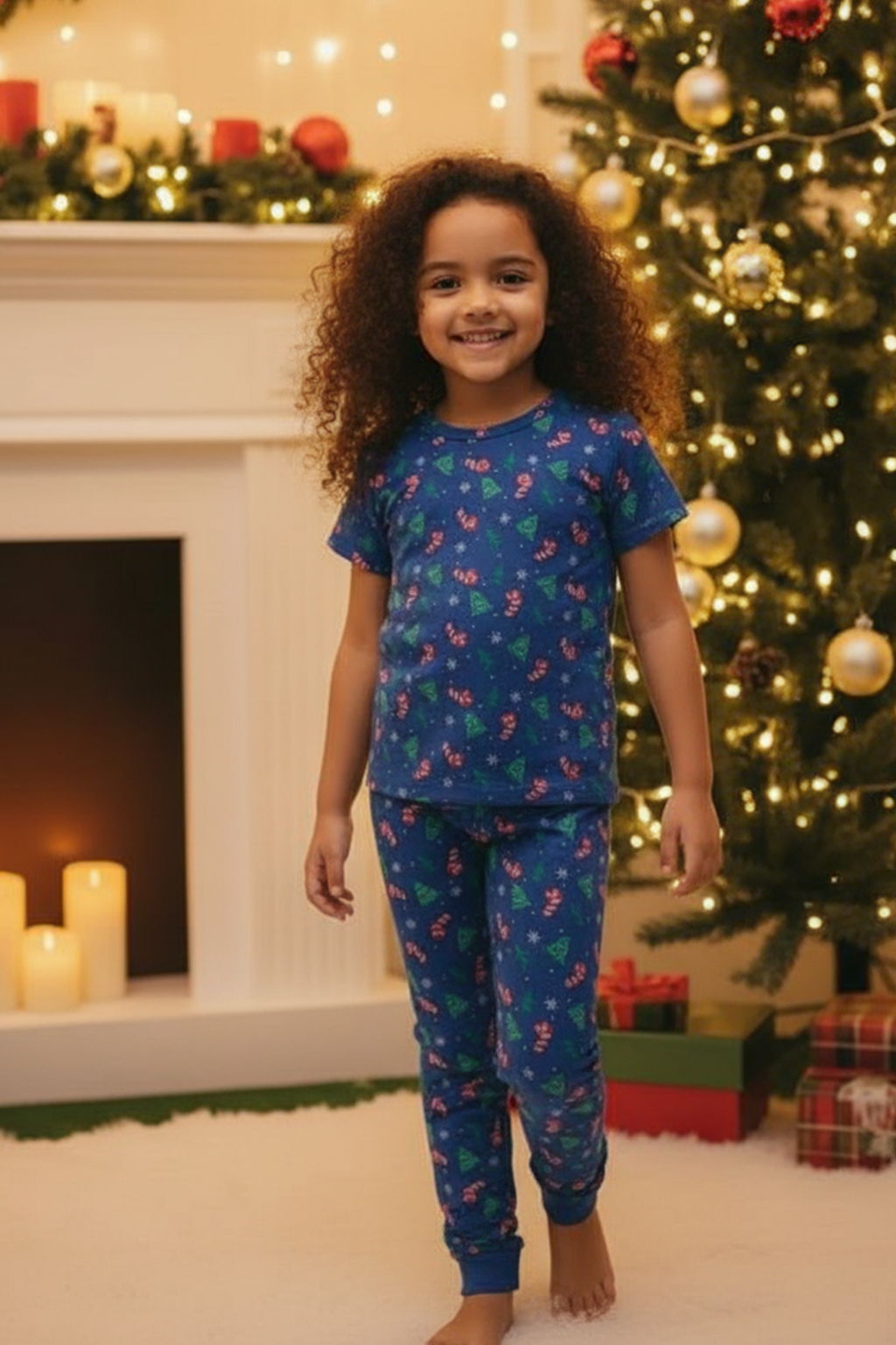 PEPPERMINT PINES UNISEX SHORT SLEEVE PANT SET