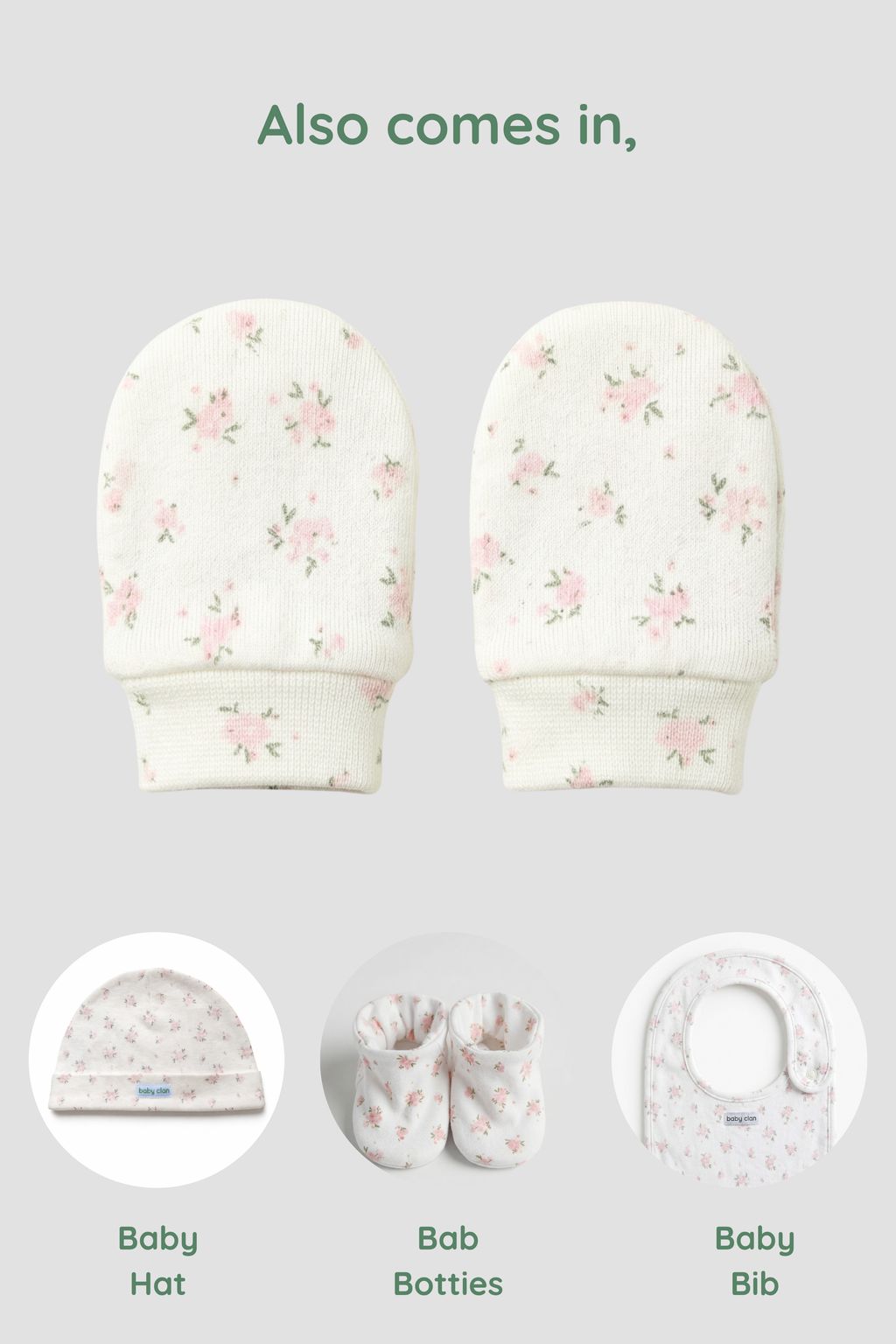 GIRLS ROSE FLOWER BABY MITTENS