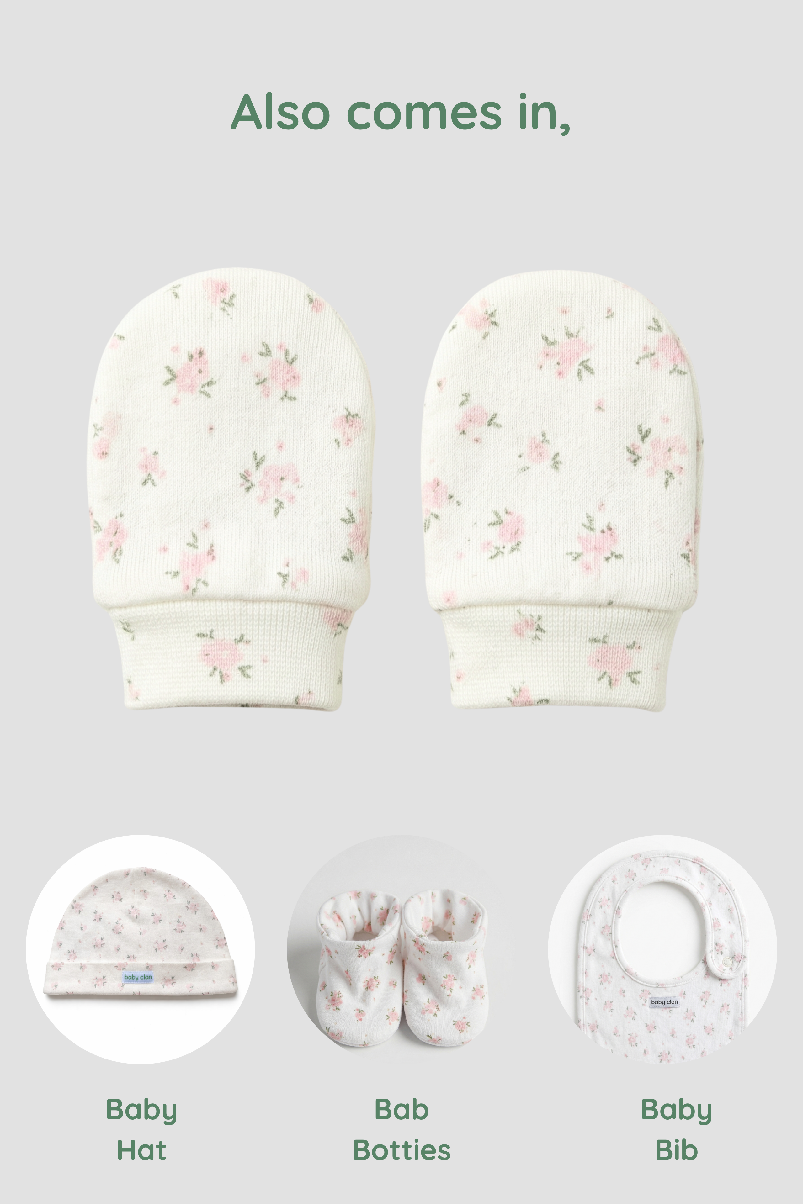 GIRLS ROSE FLOWER BABY MITTENS