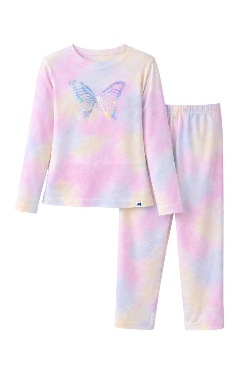BUTTERFLY TIE & DYE GIRLS LONG SLEEVE PANT SET
