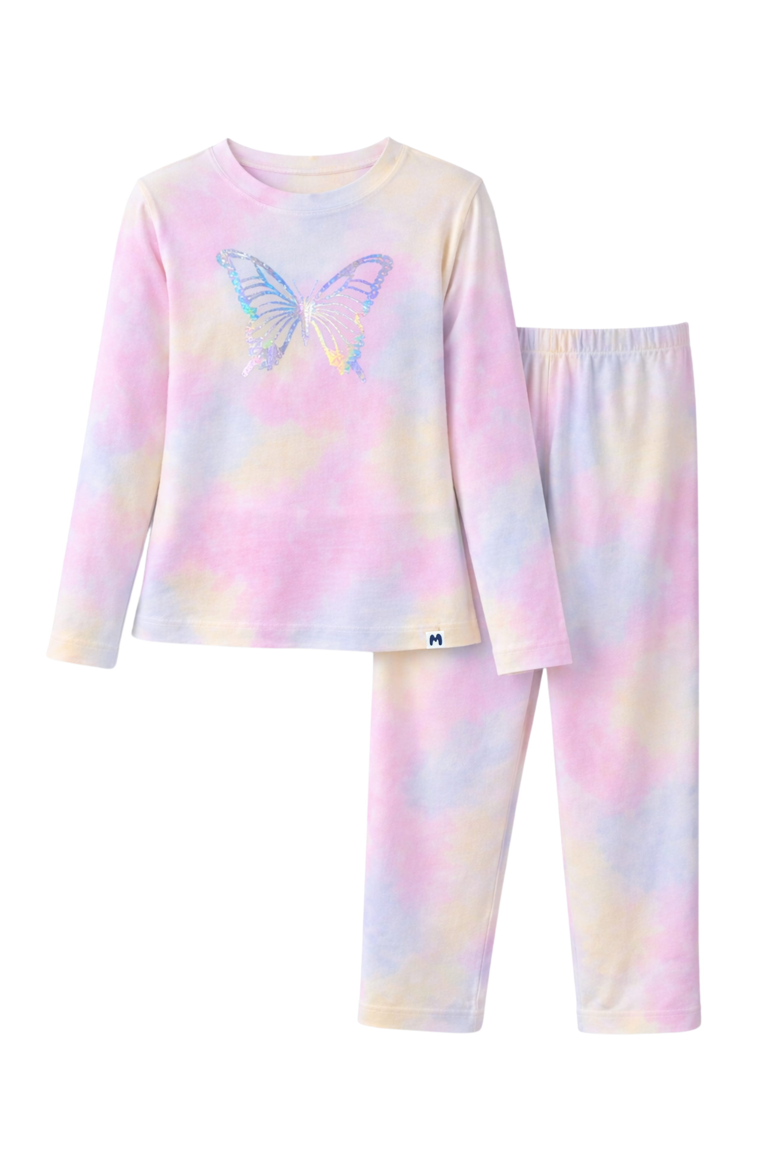 BUTTERFLY TIE & DYE GIRLS LONG SLEEVE PANT SET