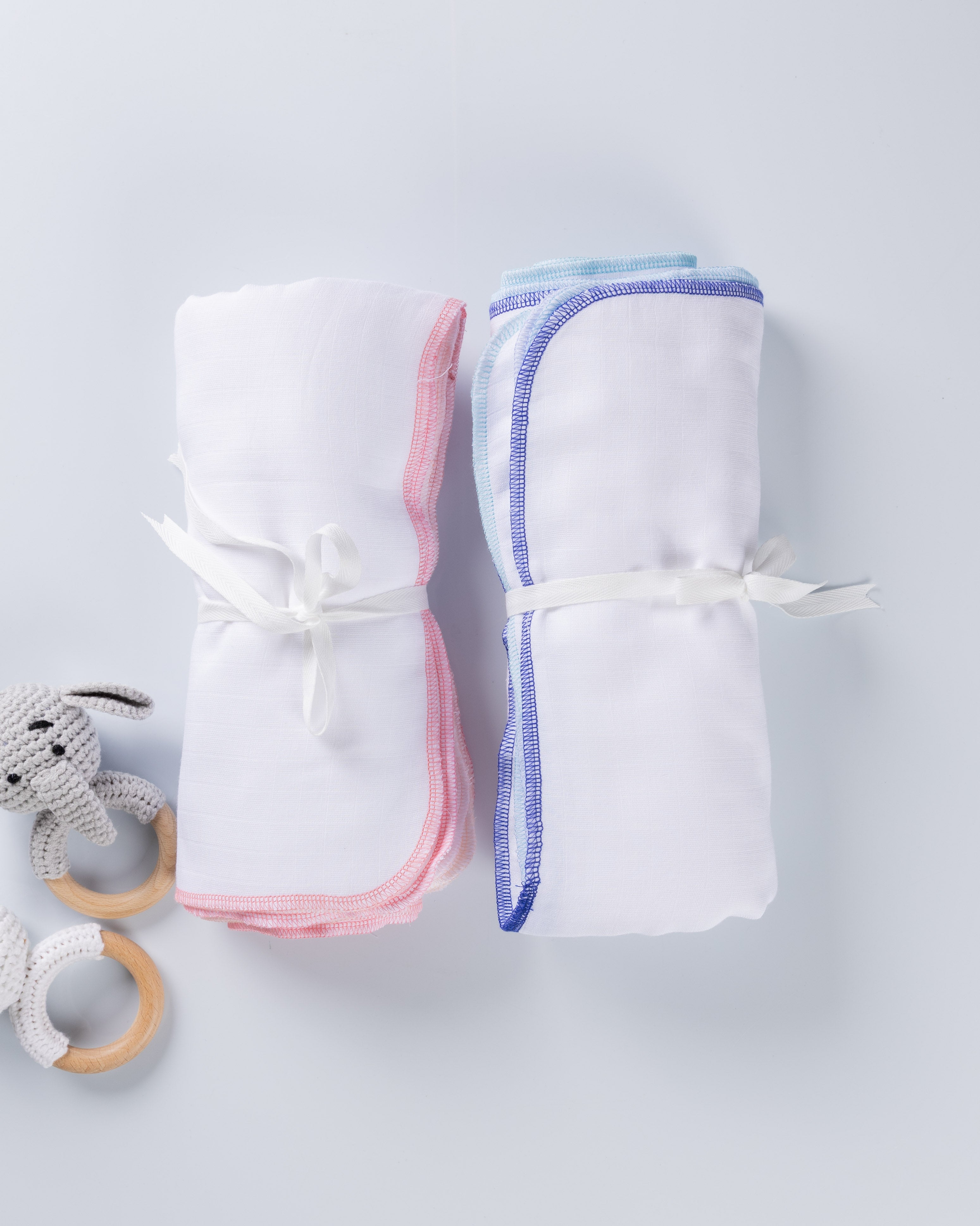 Baby Essential Blue Muslin Nappies – 6 Piece Set