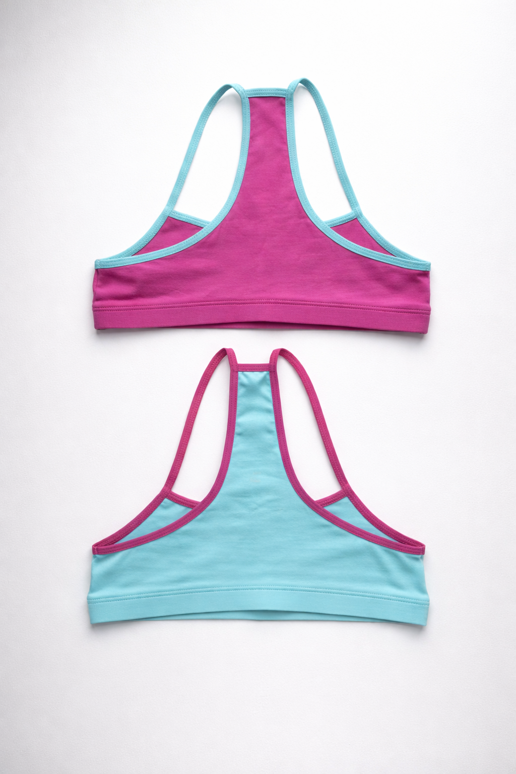 PINK & BLUE GIRLS SPAGHETTI STRAP TRAINER BRA – 2 PACK