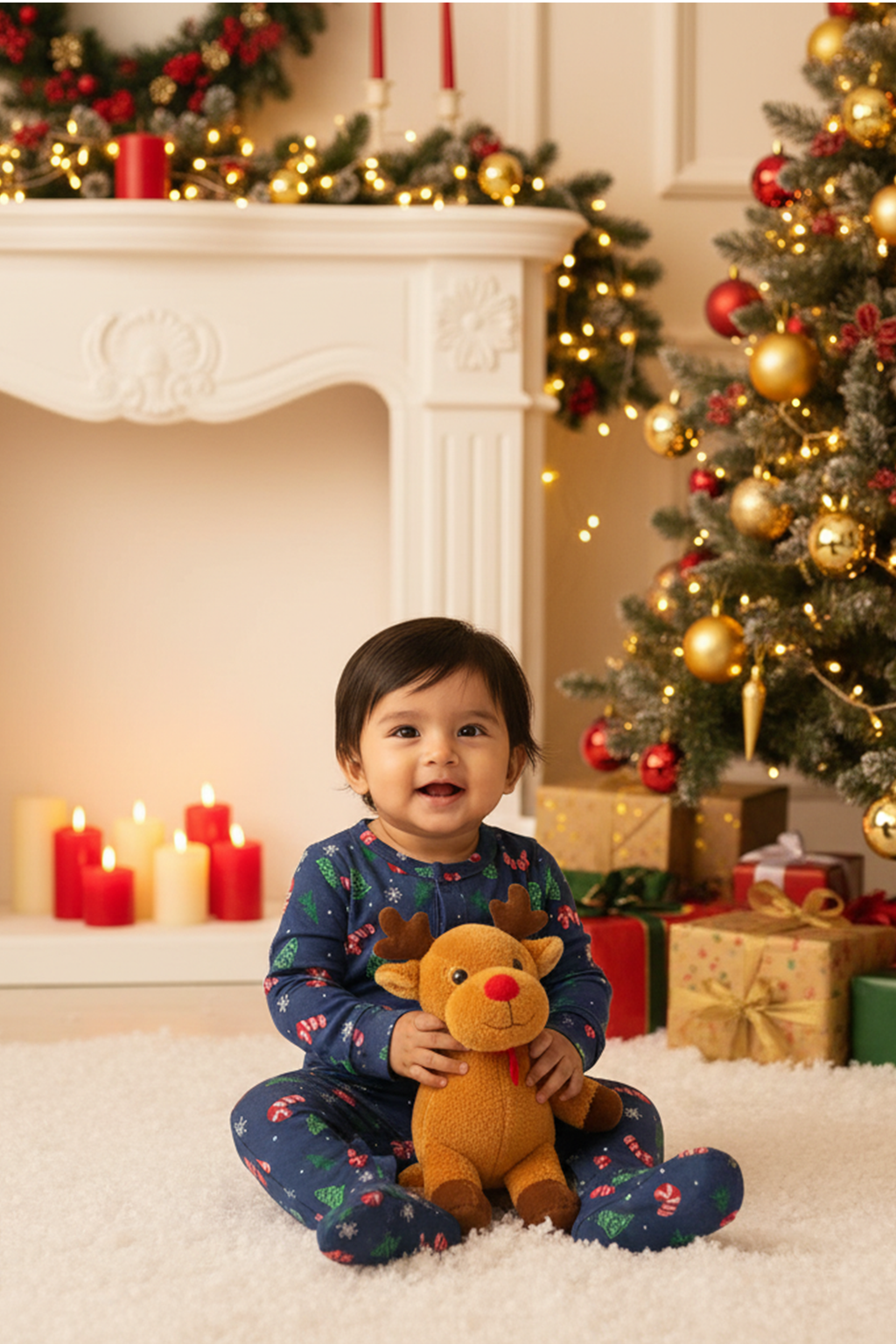 PEPPERMINT PINES BABY UNISEX SLEEPSUIT