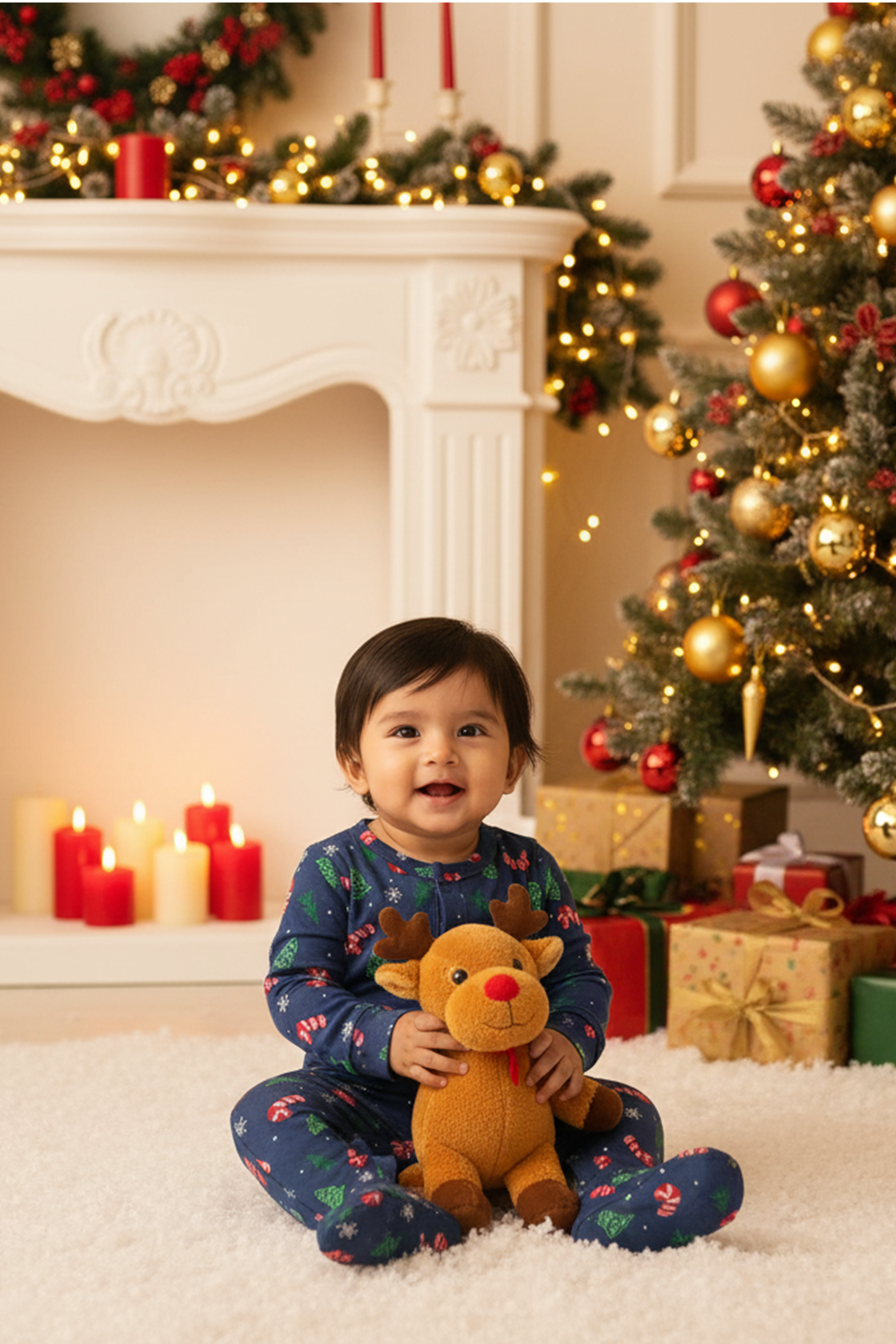 PEPPERMINT PINES BABY UNISEX SLEEPSUIT