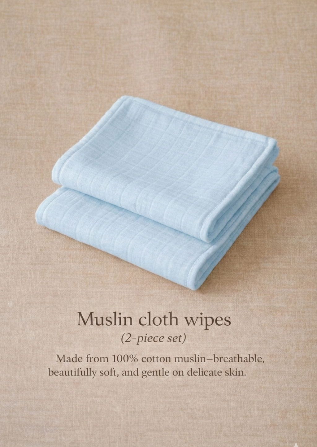 BLUE MUSLIN CLOTH WIPE – 2 PCS SET