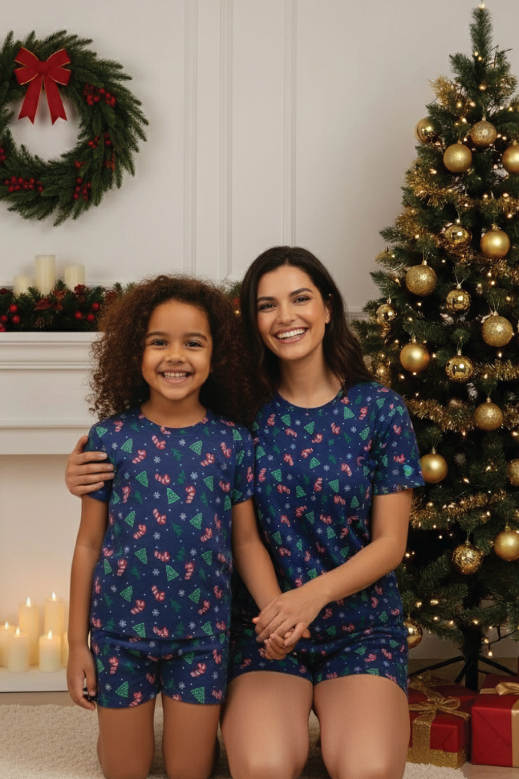 PEPPERMINT PINES LADIES SHORT SLEEVE SHORT SET