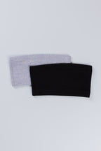 GREY MARL BLACK TUBE BRA - PACK OF 2