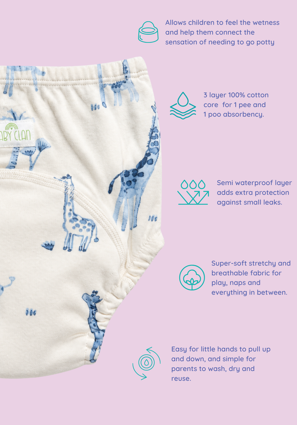 GIRAFFE CUDDLES POTTY TRAINING PANTY
