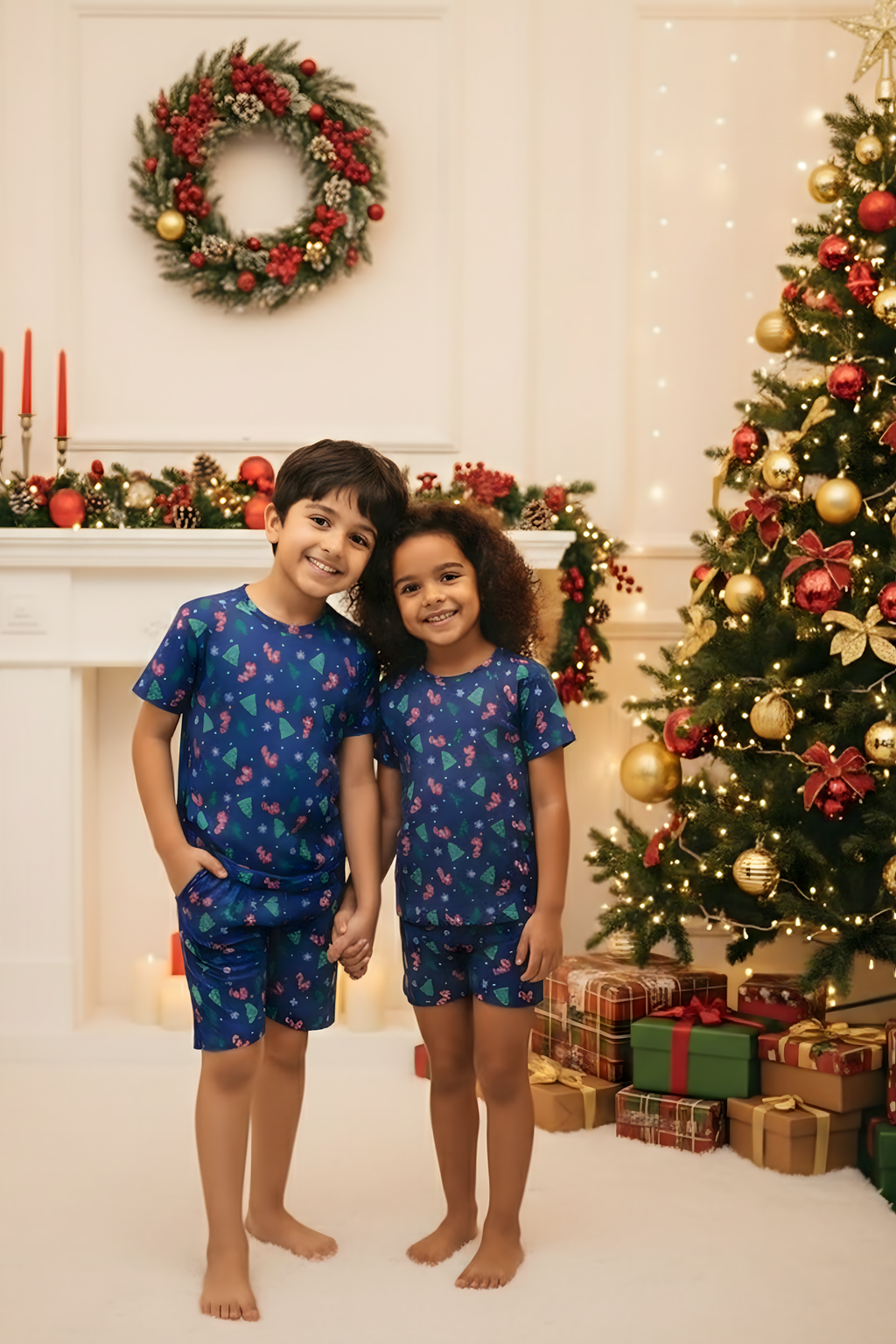 PEPPERMINT PINES UNISEX SHORT SLEEVE SHORT SET