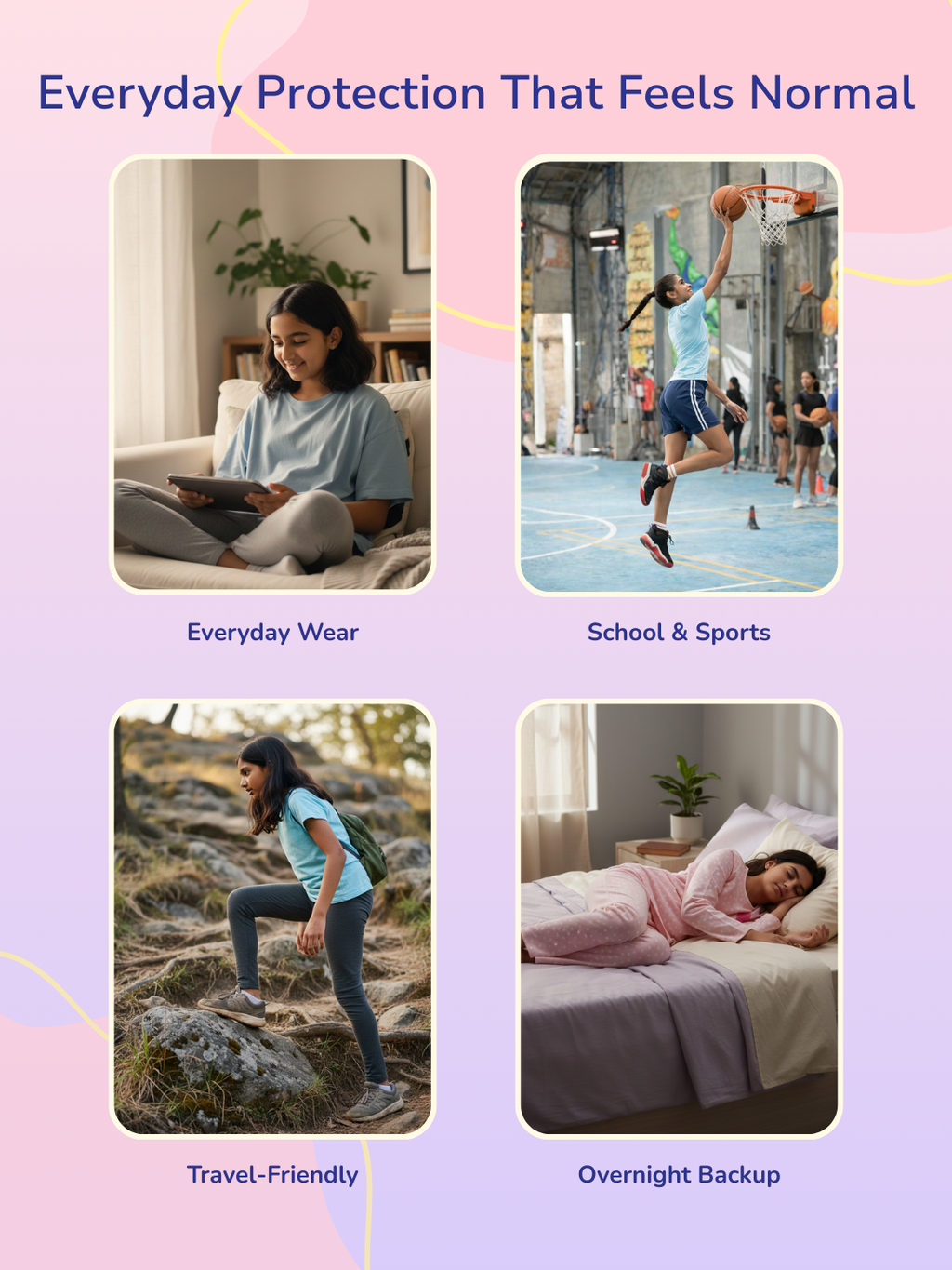 LAVENDER GIRLS HIGH-RISE LEAK PROOF