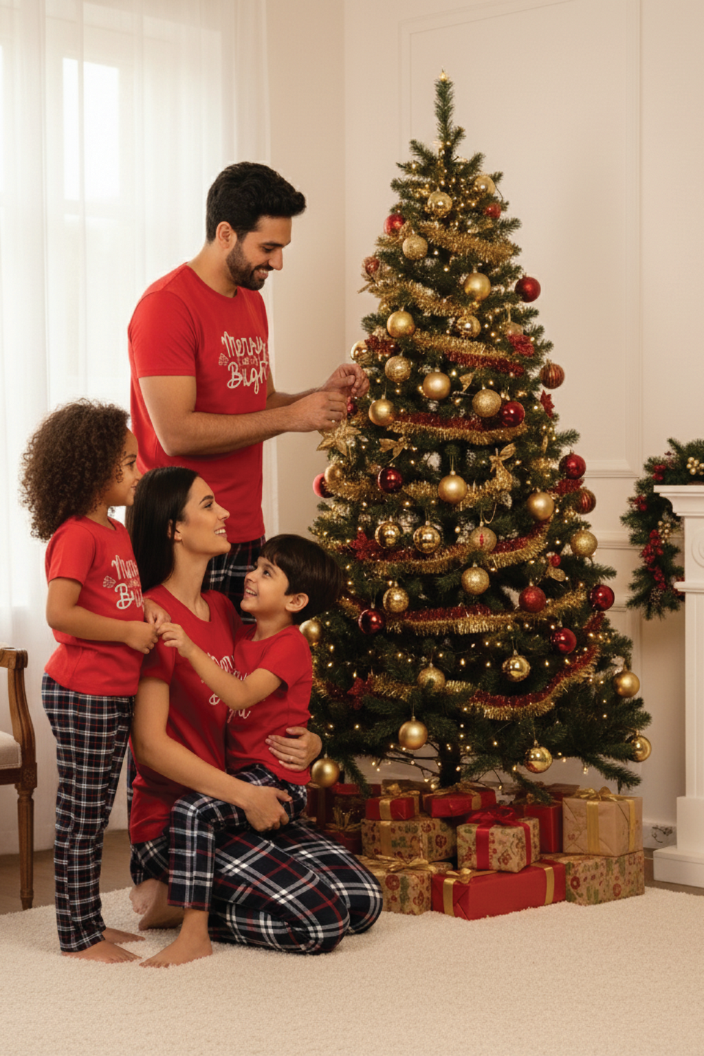 MERRY & BRIGHT LADIES COTTON SHORT SLEEVE PANT SET