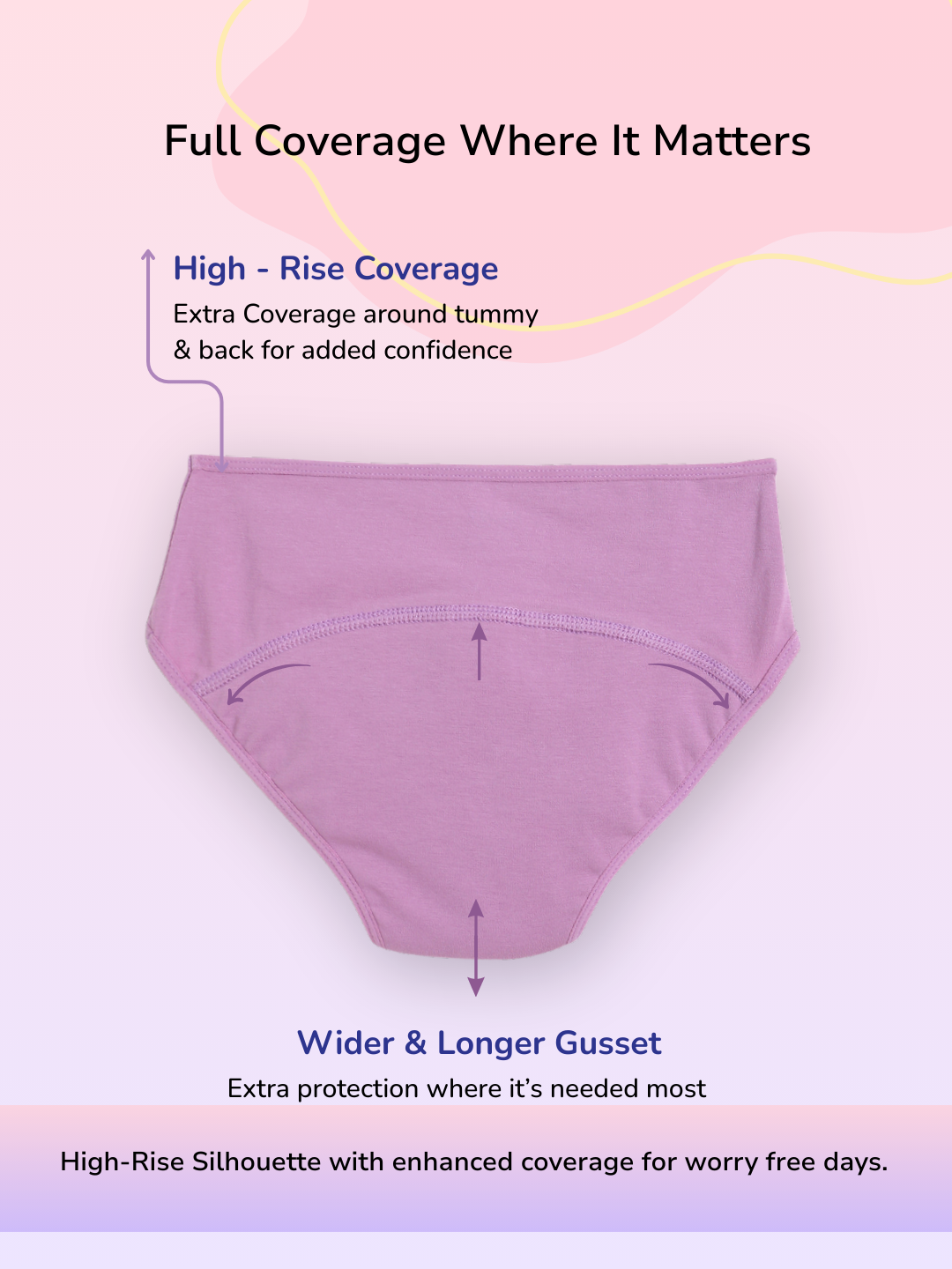 LAVENDER GIRLS HIGH-RISE LEAK PROOF