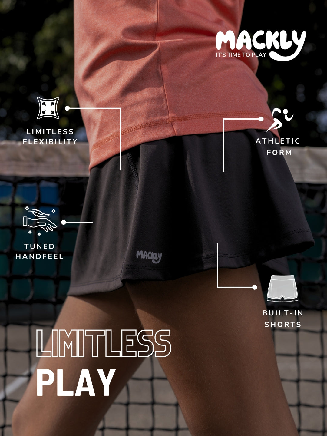 BLACK TENNIS SKIRT