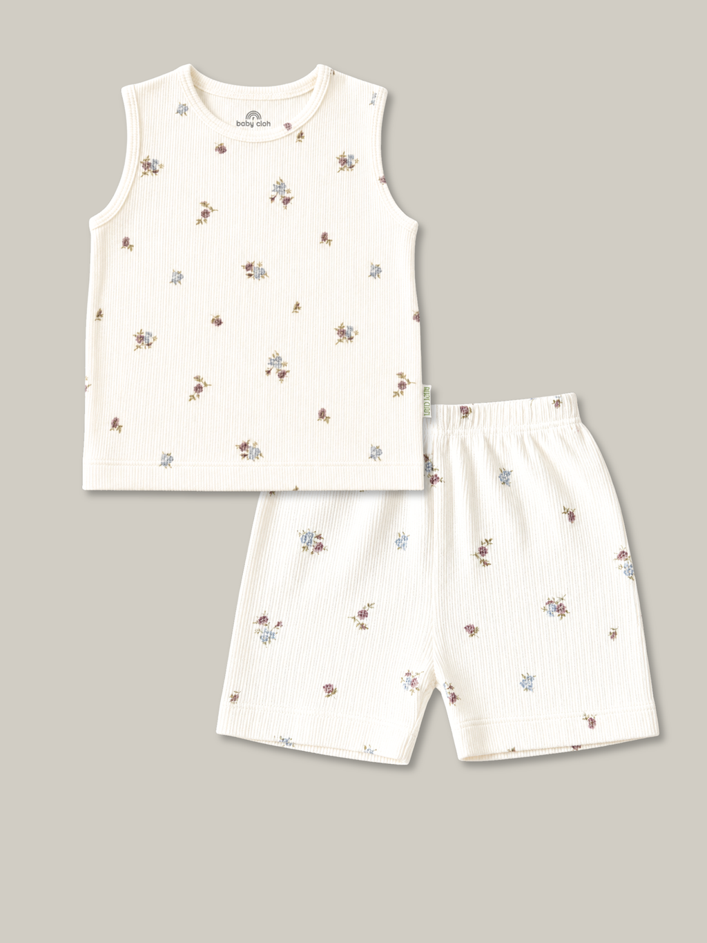 NELL FLOWER SLEEVELESS SHORT SET
