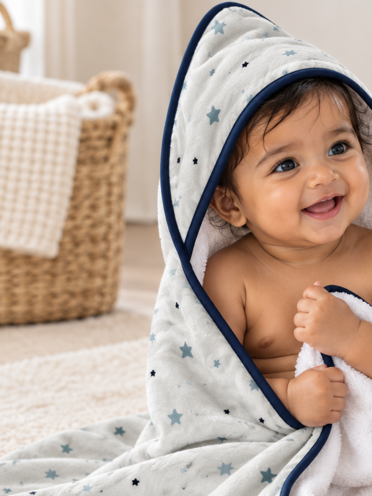 TWINKLING STARS HOODED TOWEL