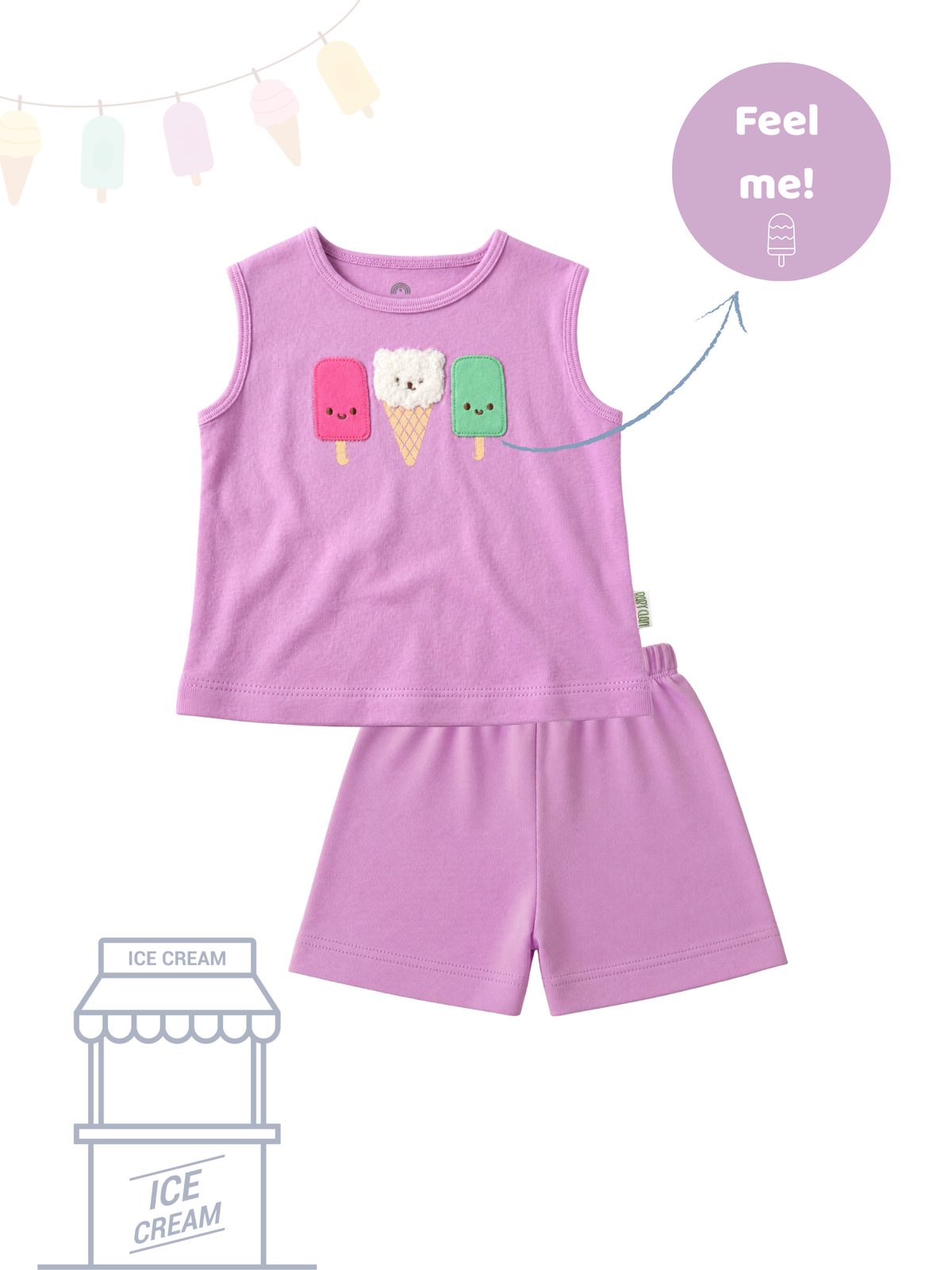 ICE POP FRIENDS SLEEVELESS SHORT SET