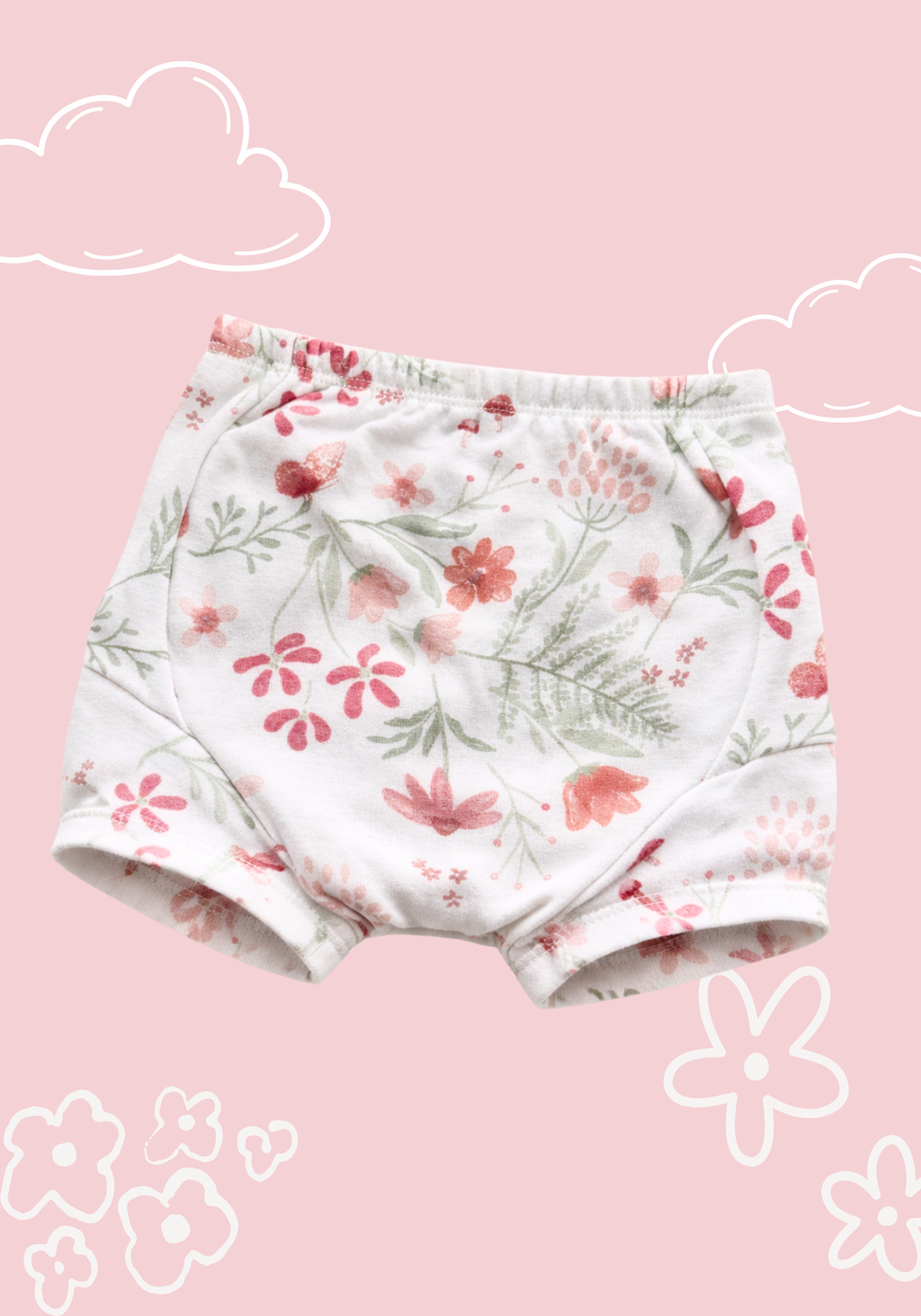 GIRLS BLOOMING POTTY TRAINING SHORT