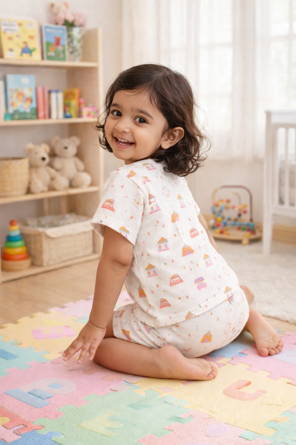 Carnival Play Pointelle Short Sleeve Short Set