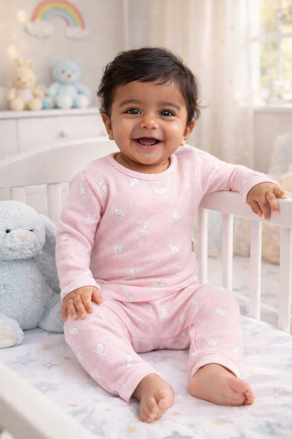 BUNNY COTTON LONG SLEEVE PANT SET