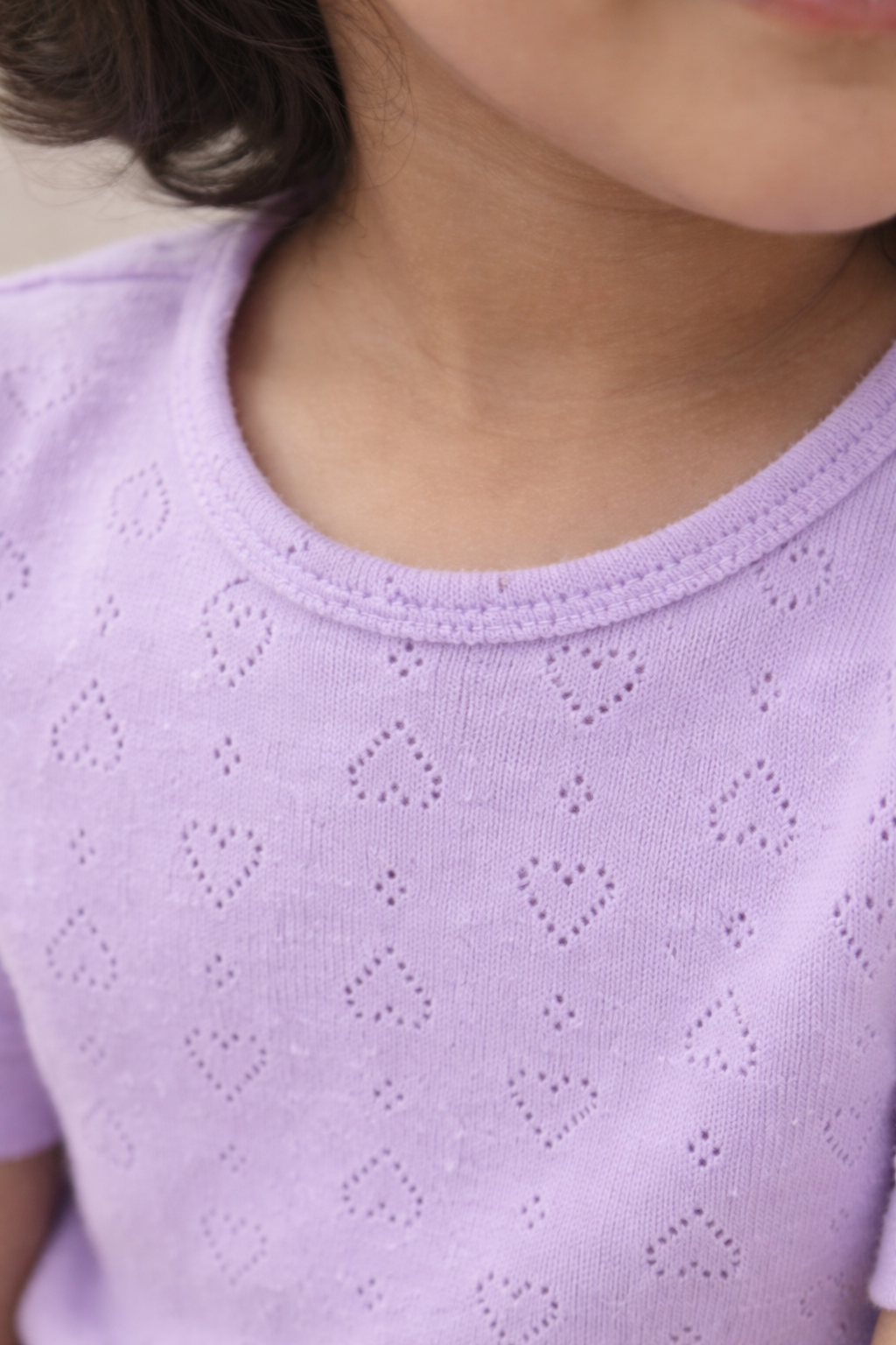 LILAC HEART POINTELLE SHORT SLEEVE SHORT SET