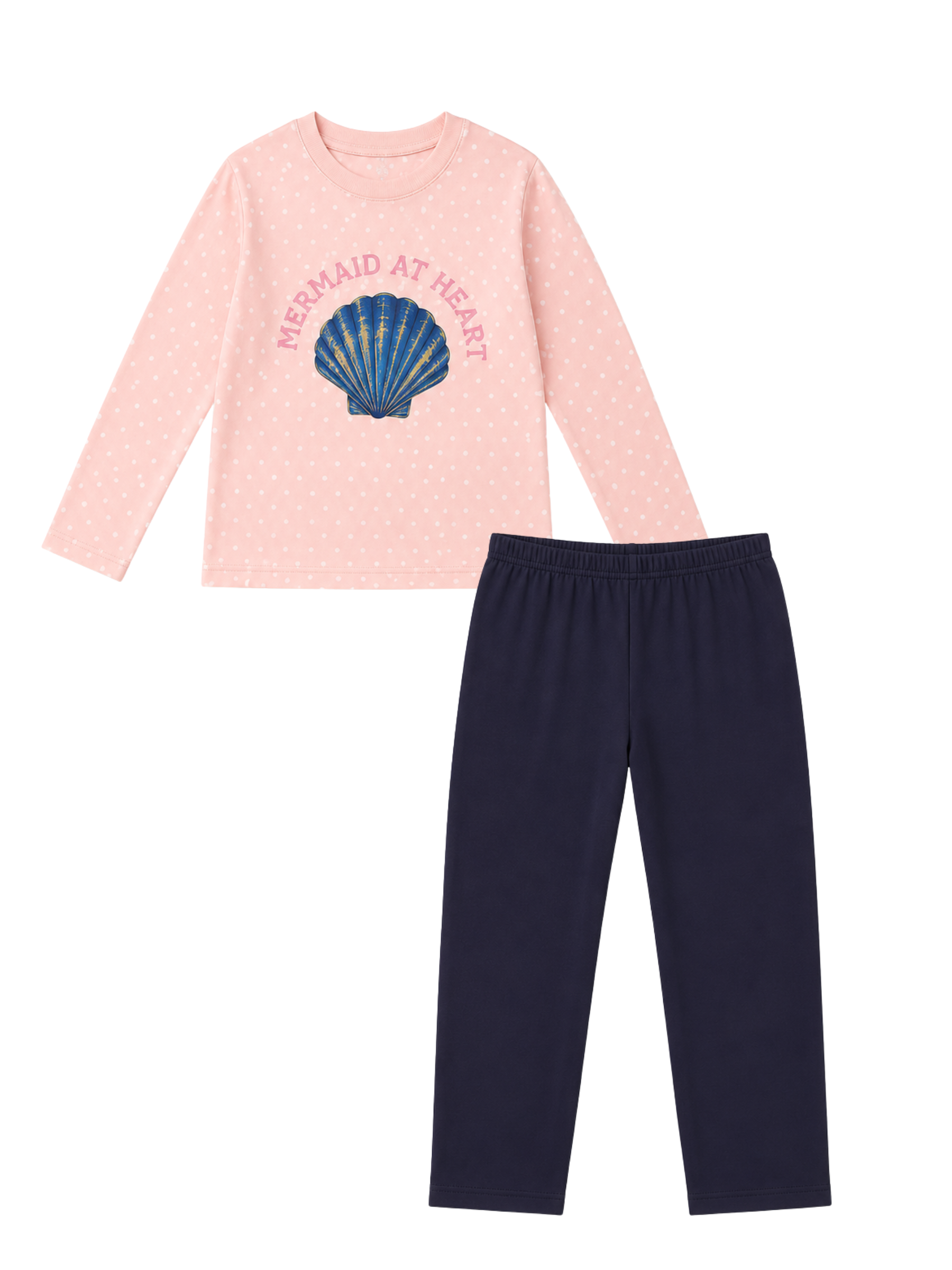 MERMAID SHELL GIRLS LONG SLEEVE PANT SET