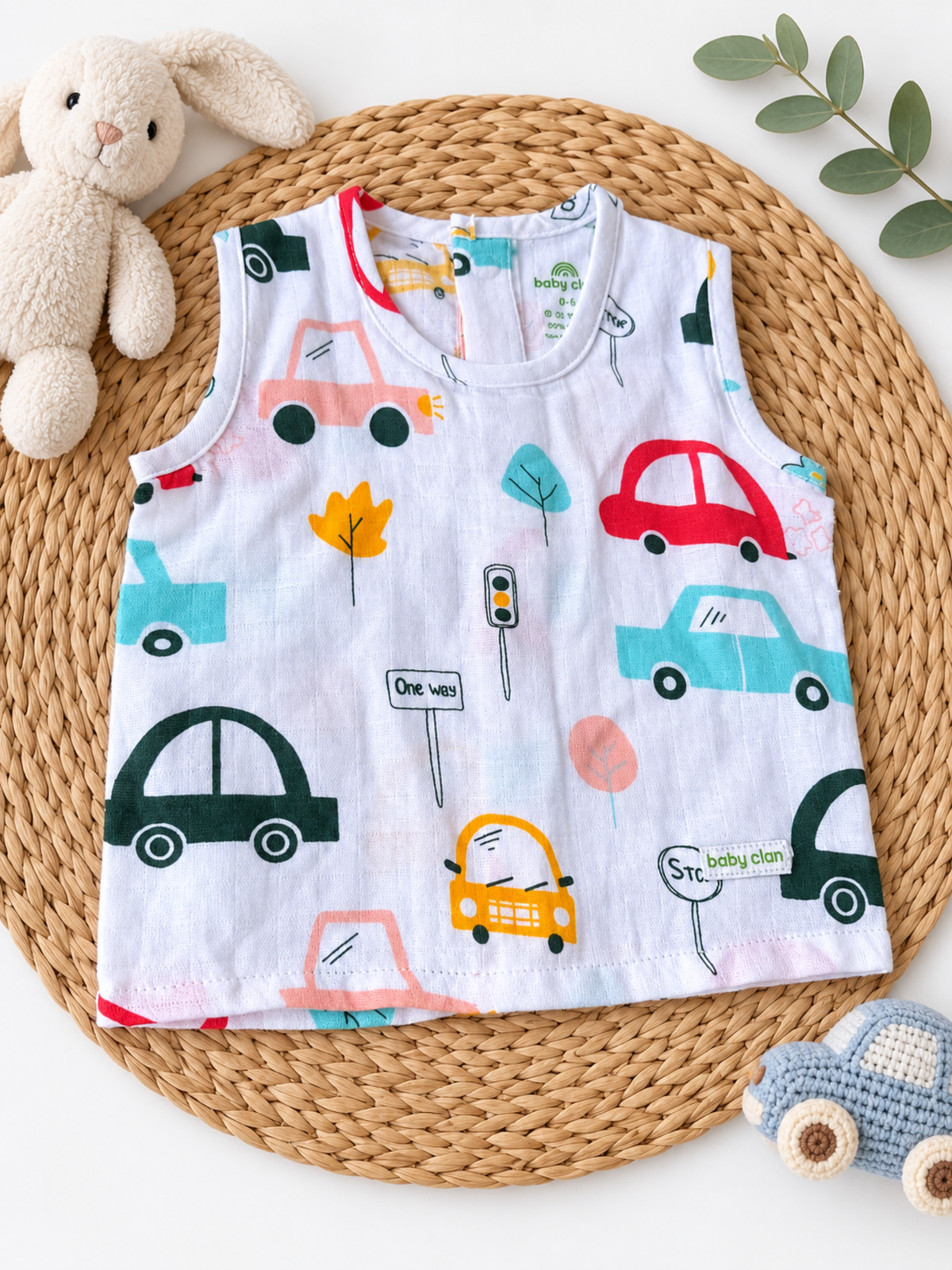 MINI MOVERS MUSLIN SLEEVELESS TOP