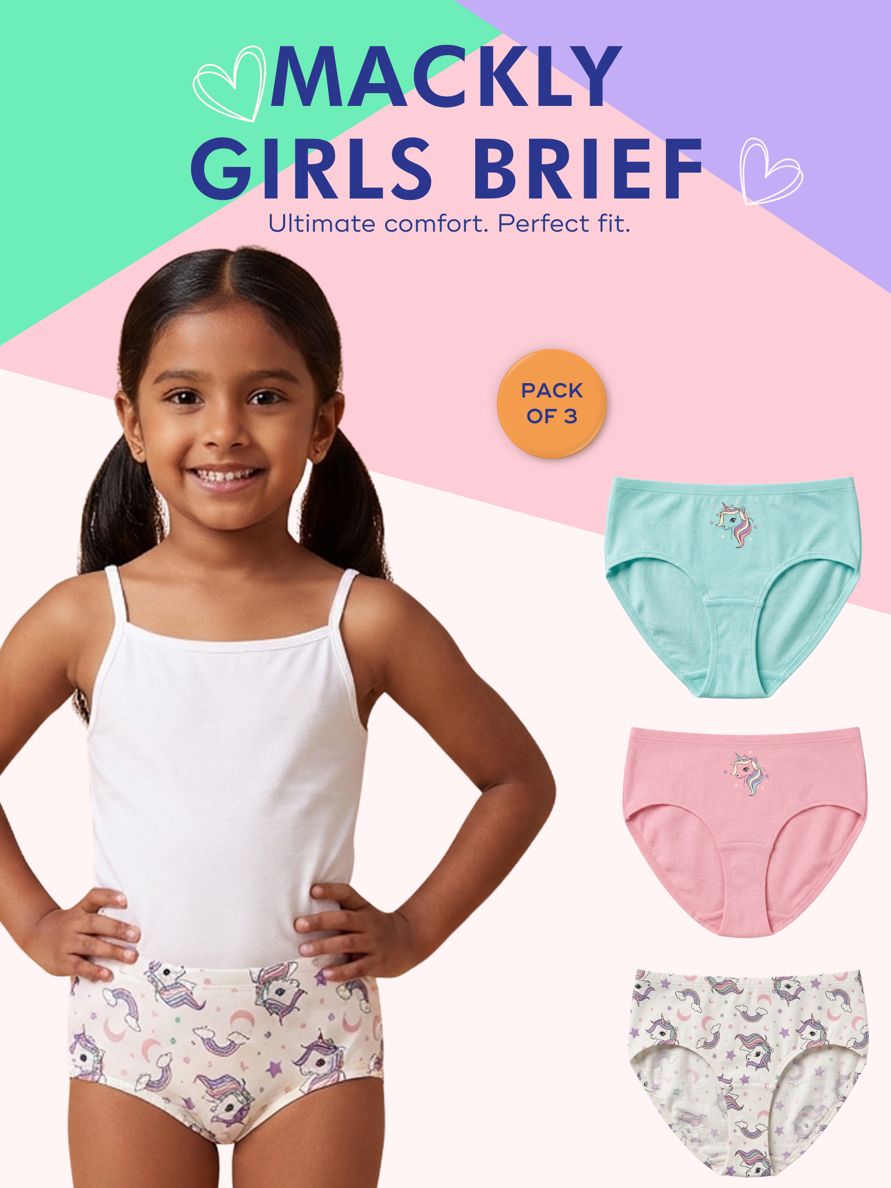 UNICORN GIRLS CLASSIC FIT BRIEF