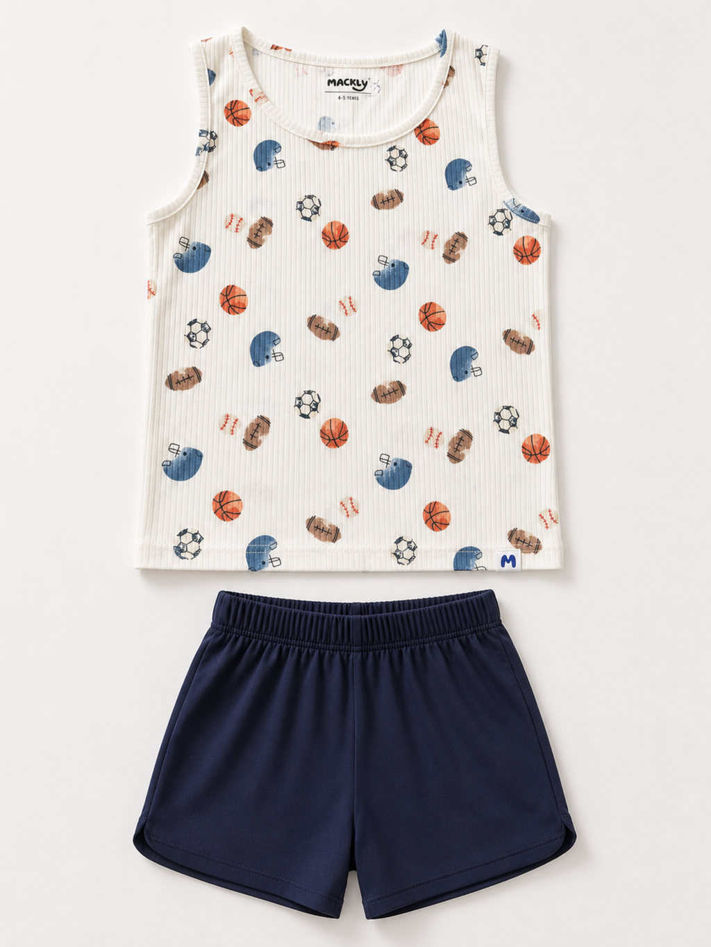 SPORTS BOYS SLEEVELESS SHORT SET