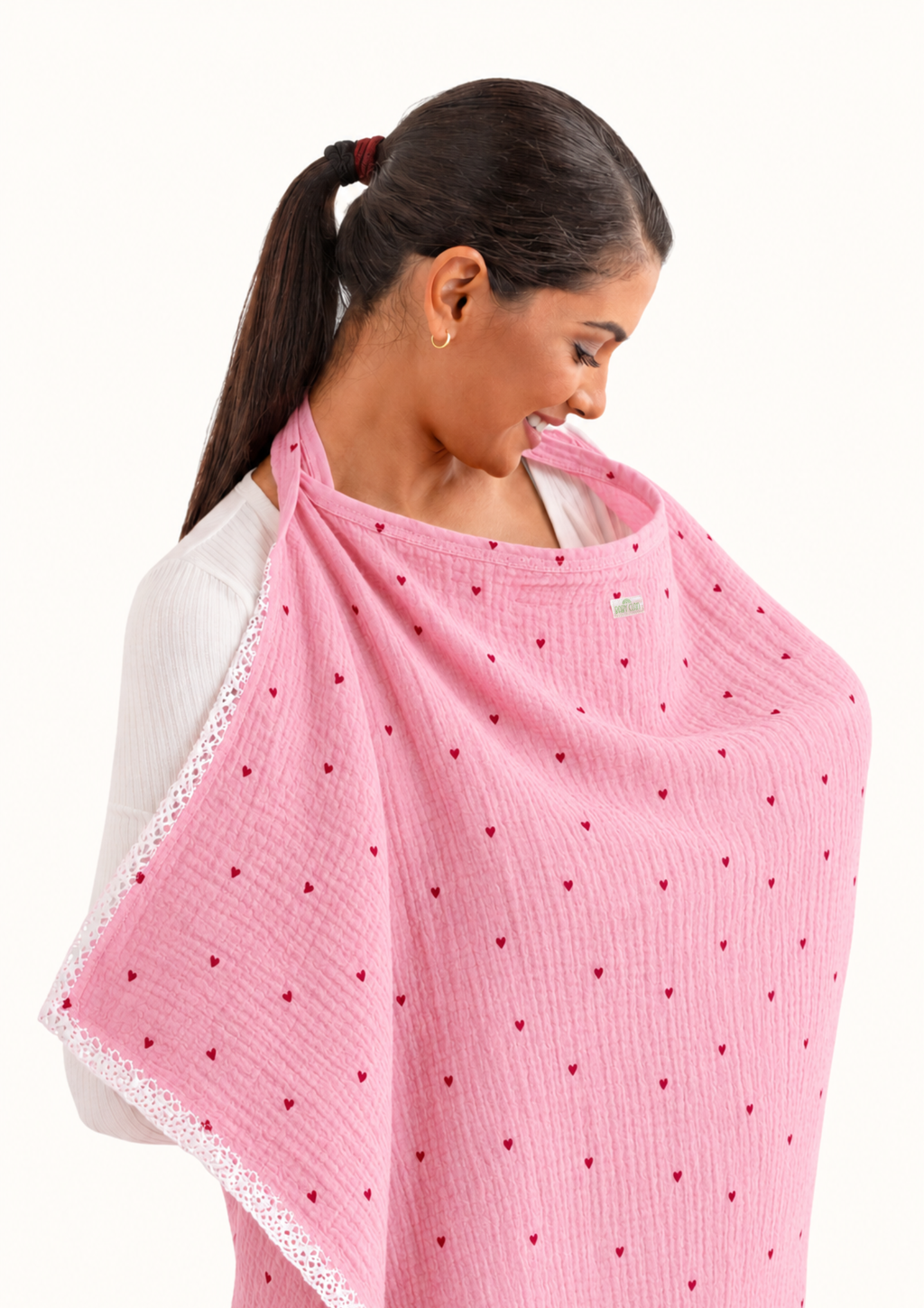 PINK HEART NURSING COVER