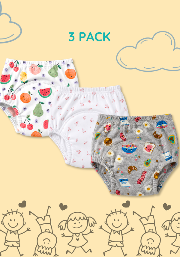 BERRY BLOOM 3 PACK POTTY TRAINING SHORTS
