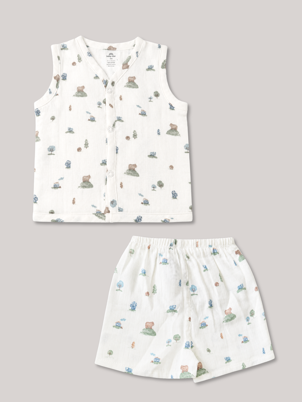 JUNGLE FRINEDS SLEEVELESS SHORT SET
