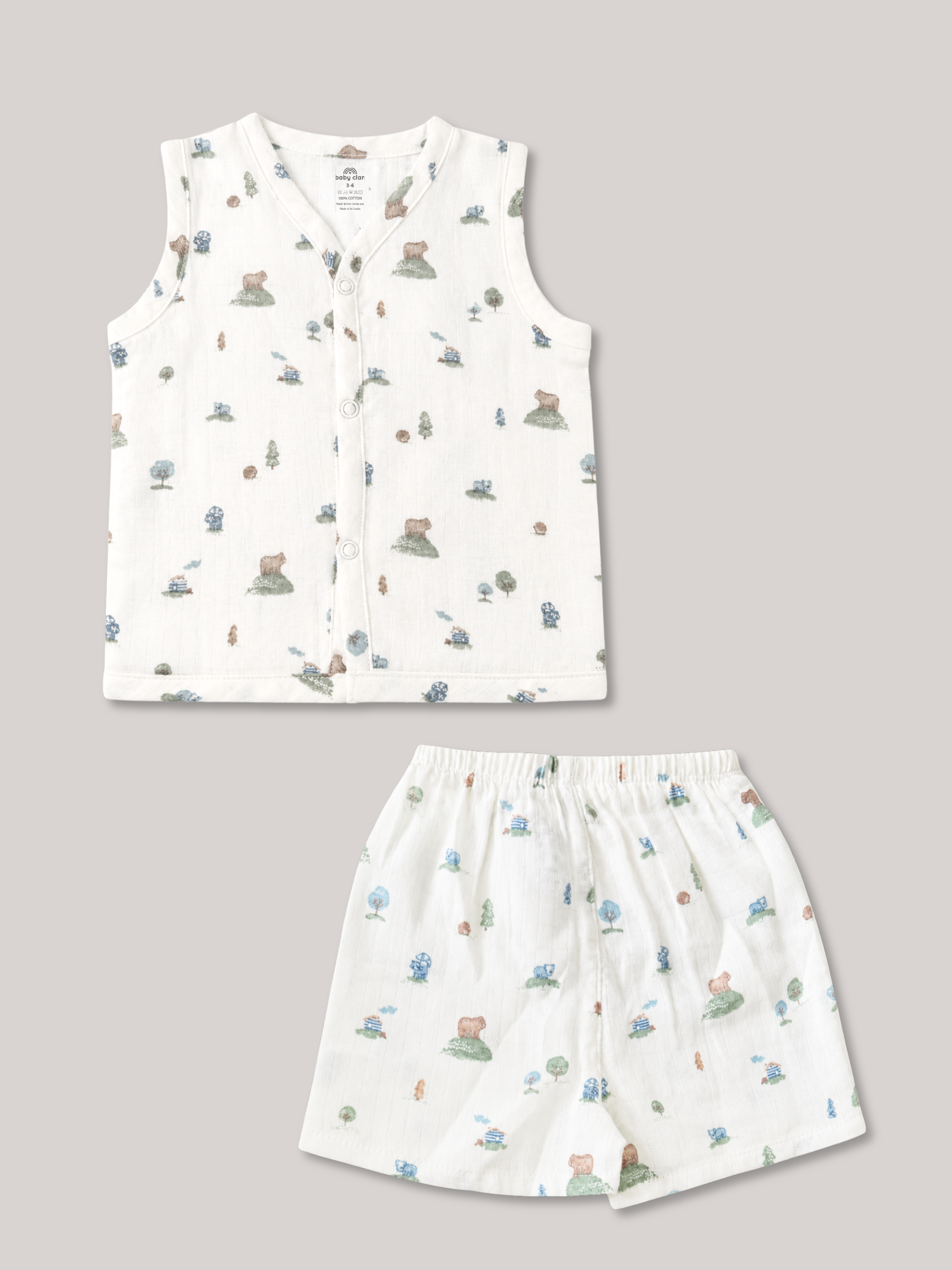 JUNGLE FRINEDS SLEEVELESS SHORT SET
