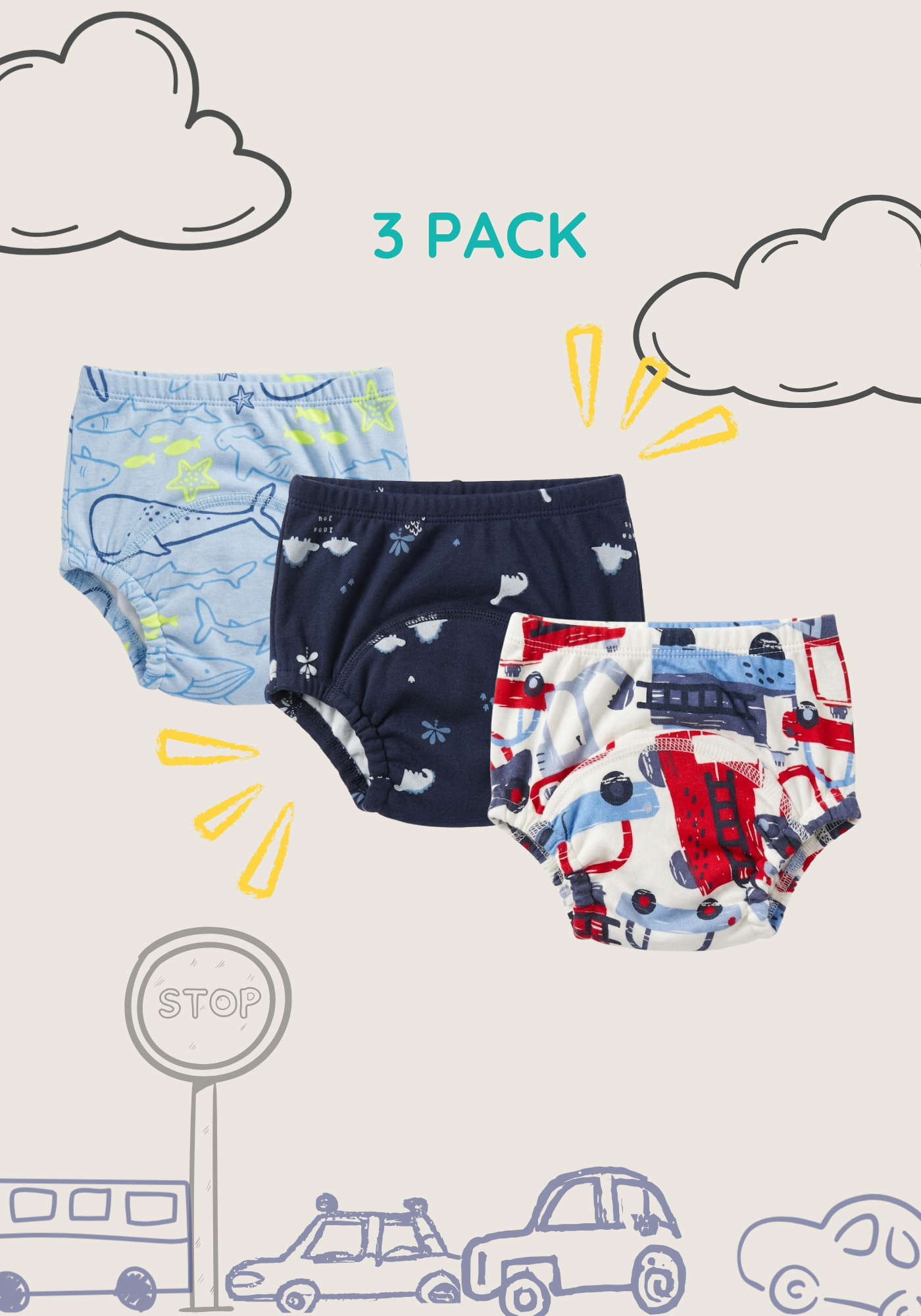 LITTLE EXPLORER POTTY TRAINING PANTY 3 PACK