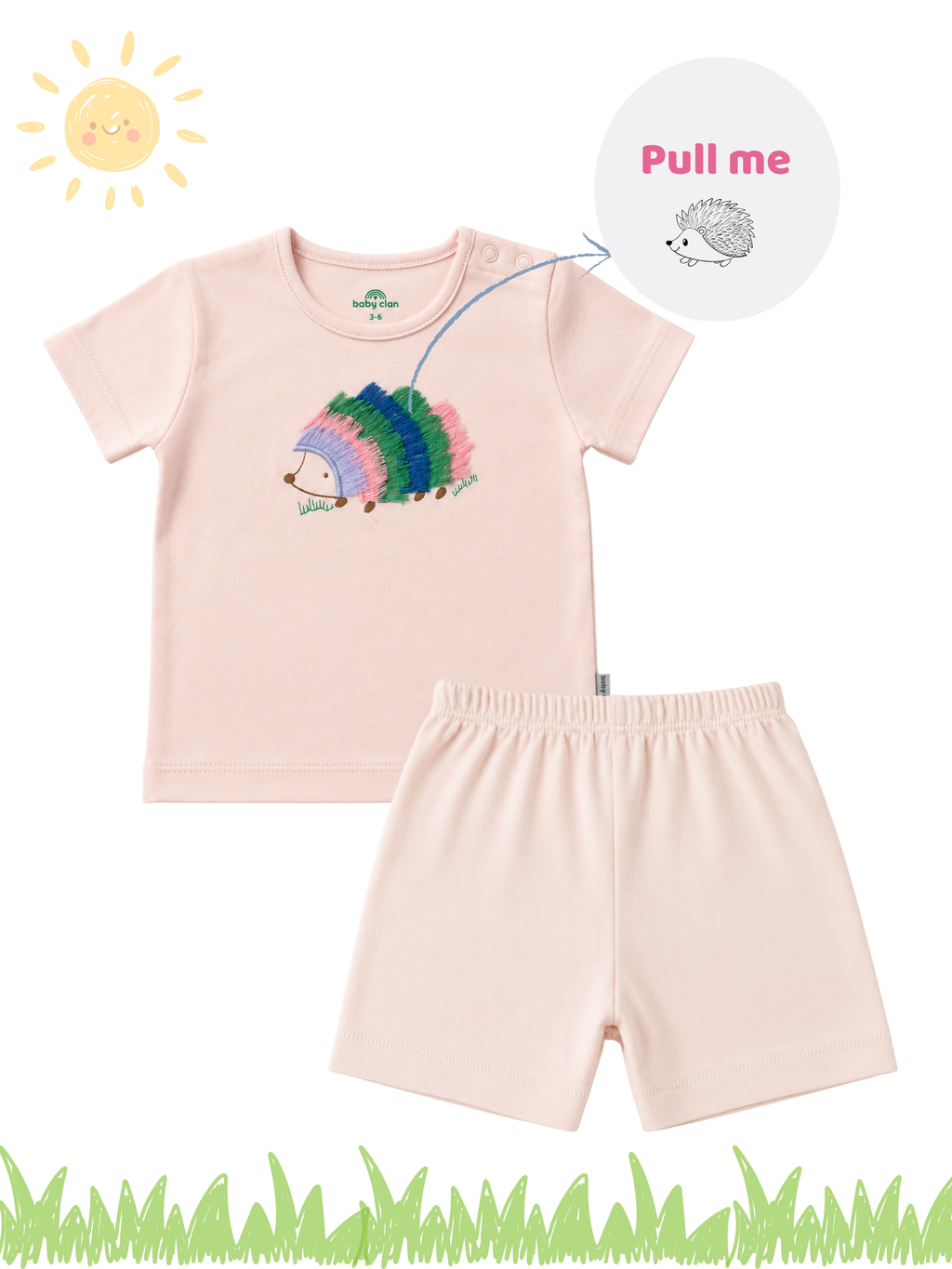 LITTLE HEDGEHOG SHORT SLEEVE SHORT SET