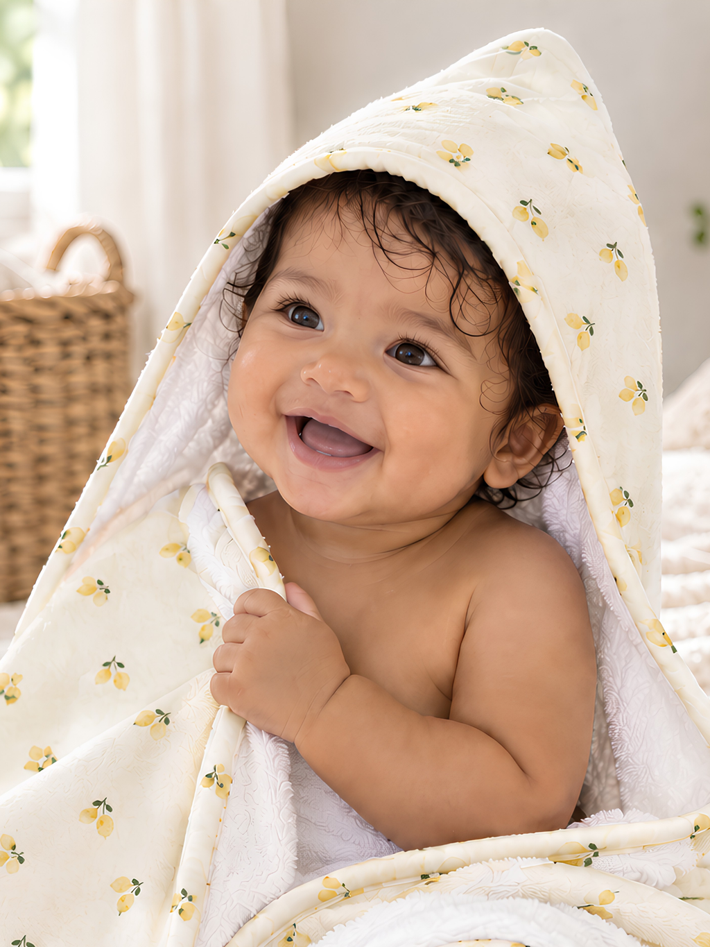 LEMON DROP HOODED TOWEL