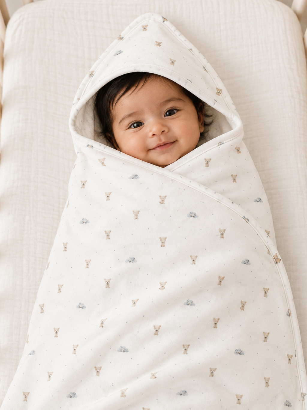 TEDDY STAR HOODED BLANKET