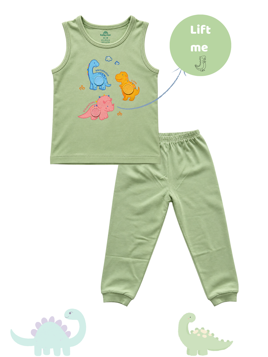 DINO LAND SLEEVELESS PANT SET