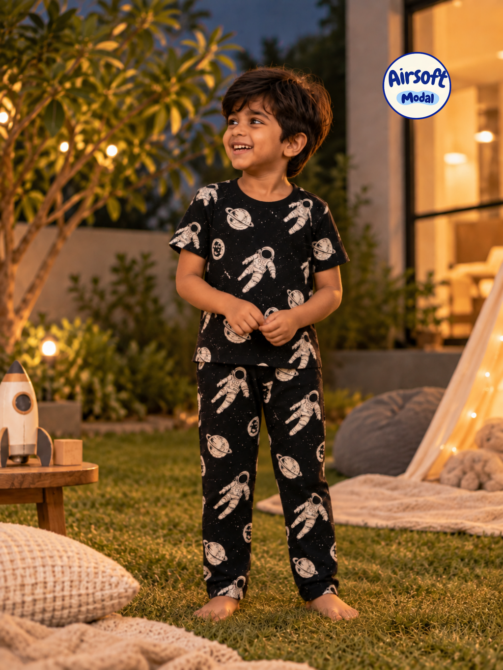 SPACE BOYS SHORT SLEEVE PANT SET