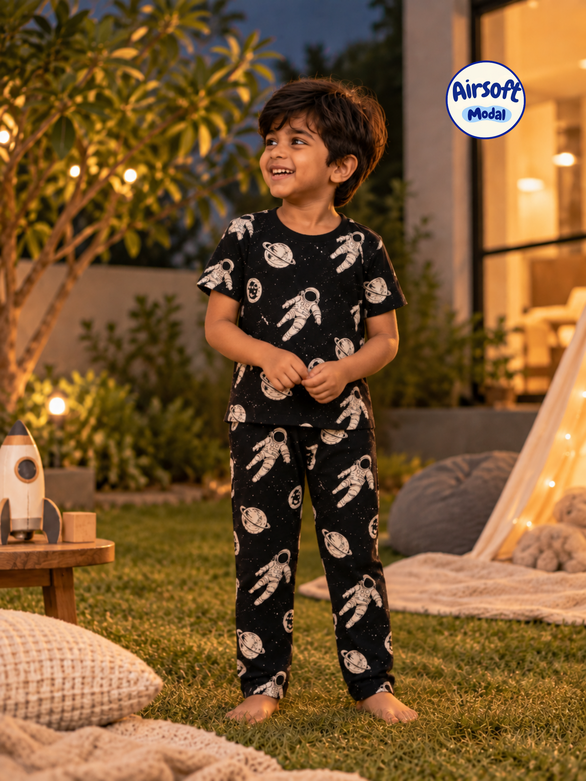 SPACE BOYS SHORT SLEEVE PANT SET