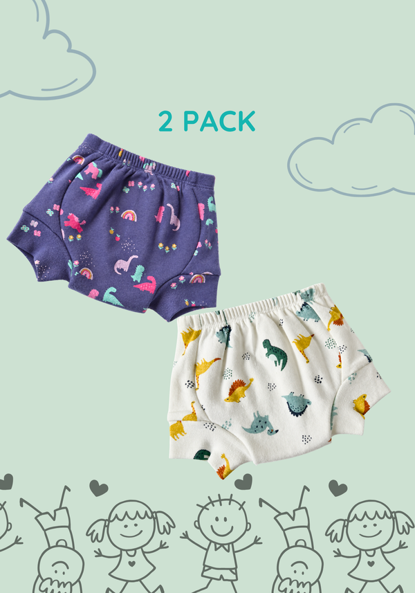 2PK DINO ADVENTURE POTTY TRAINING SHORT