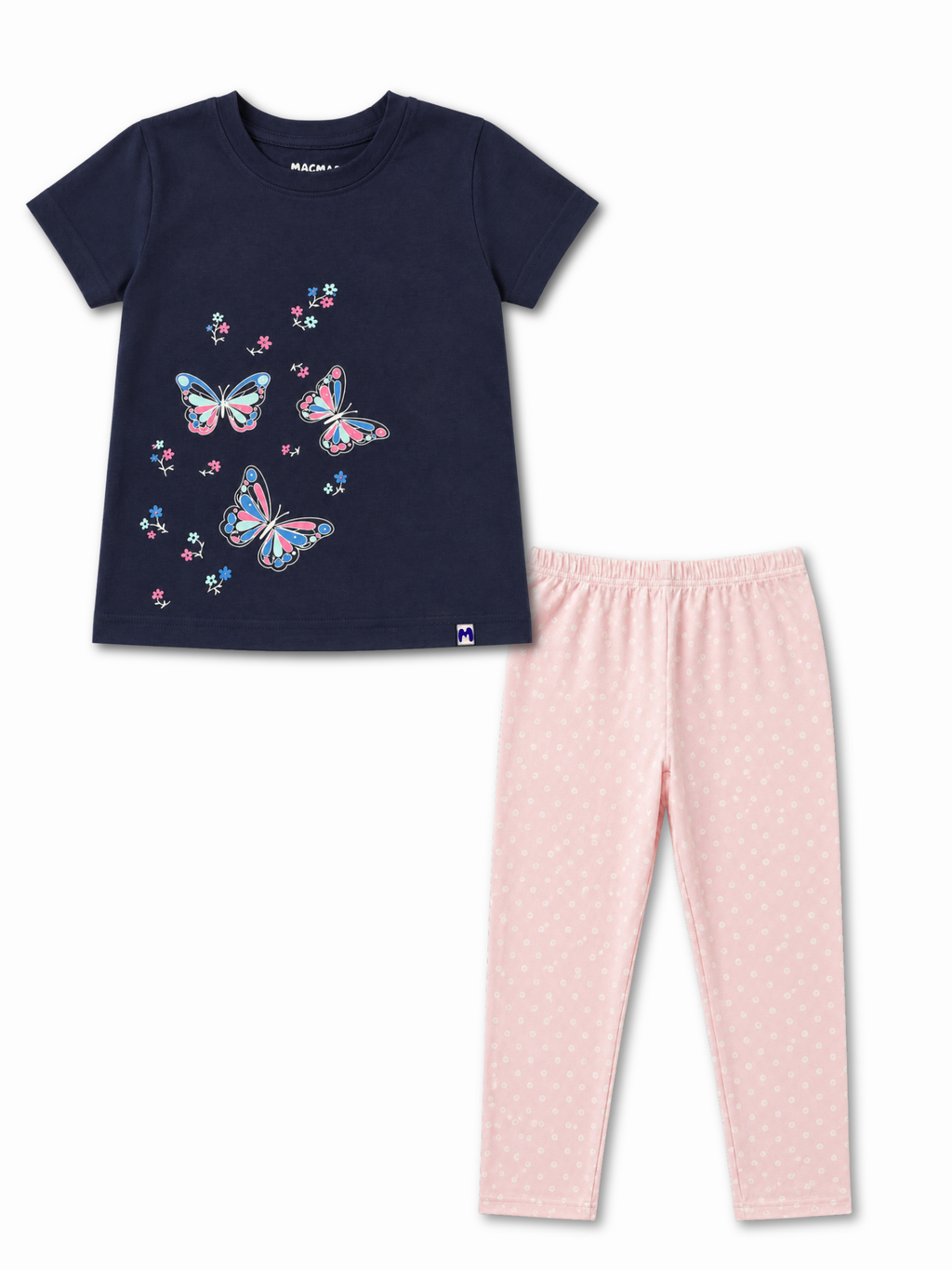 BUTTERFLY WISHERS GIRLS SHORT SLEEVE PANT SET