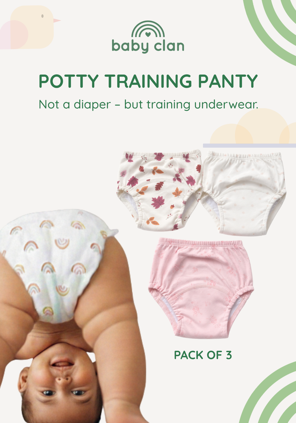 3 PACK BLOOM UNISEX POTTY TRAINING PANTIES