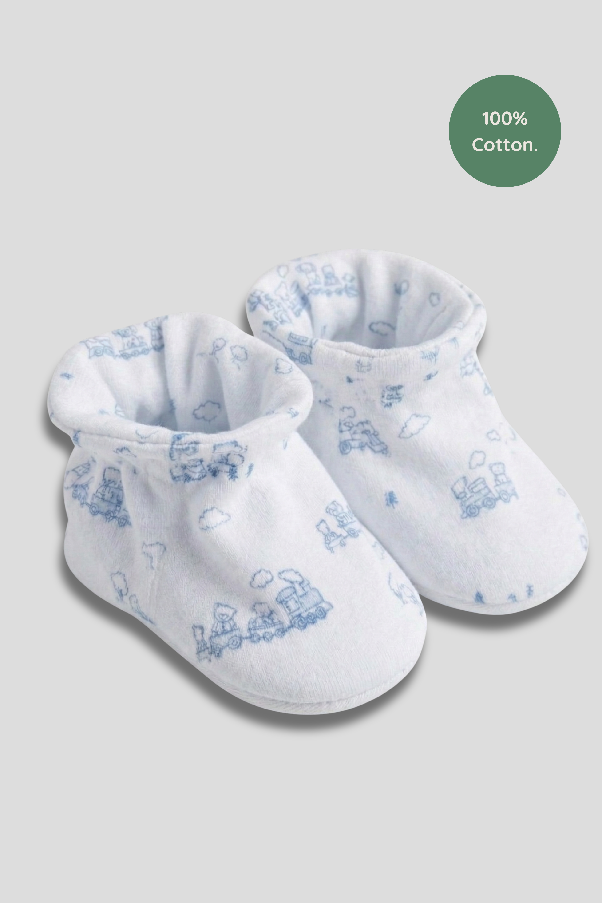 BOYS BLUE TRAIN BABY BOOTIE