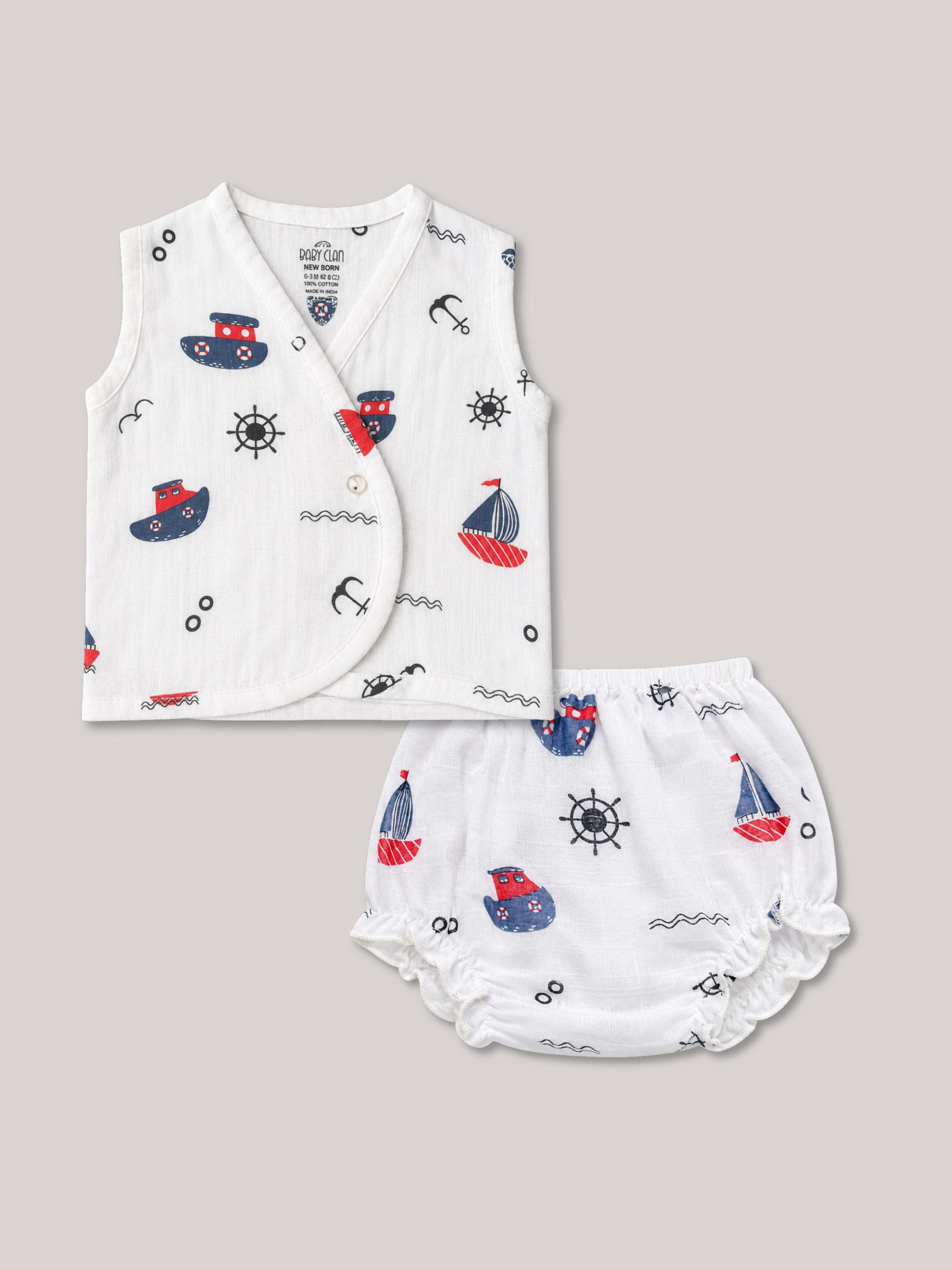 UNISEX BLUE BOAT BLOOMER SET