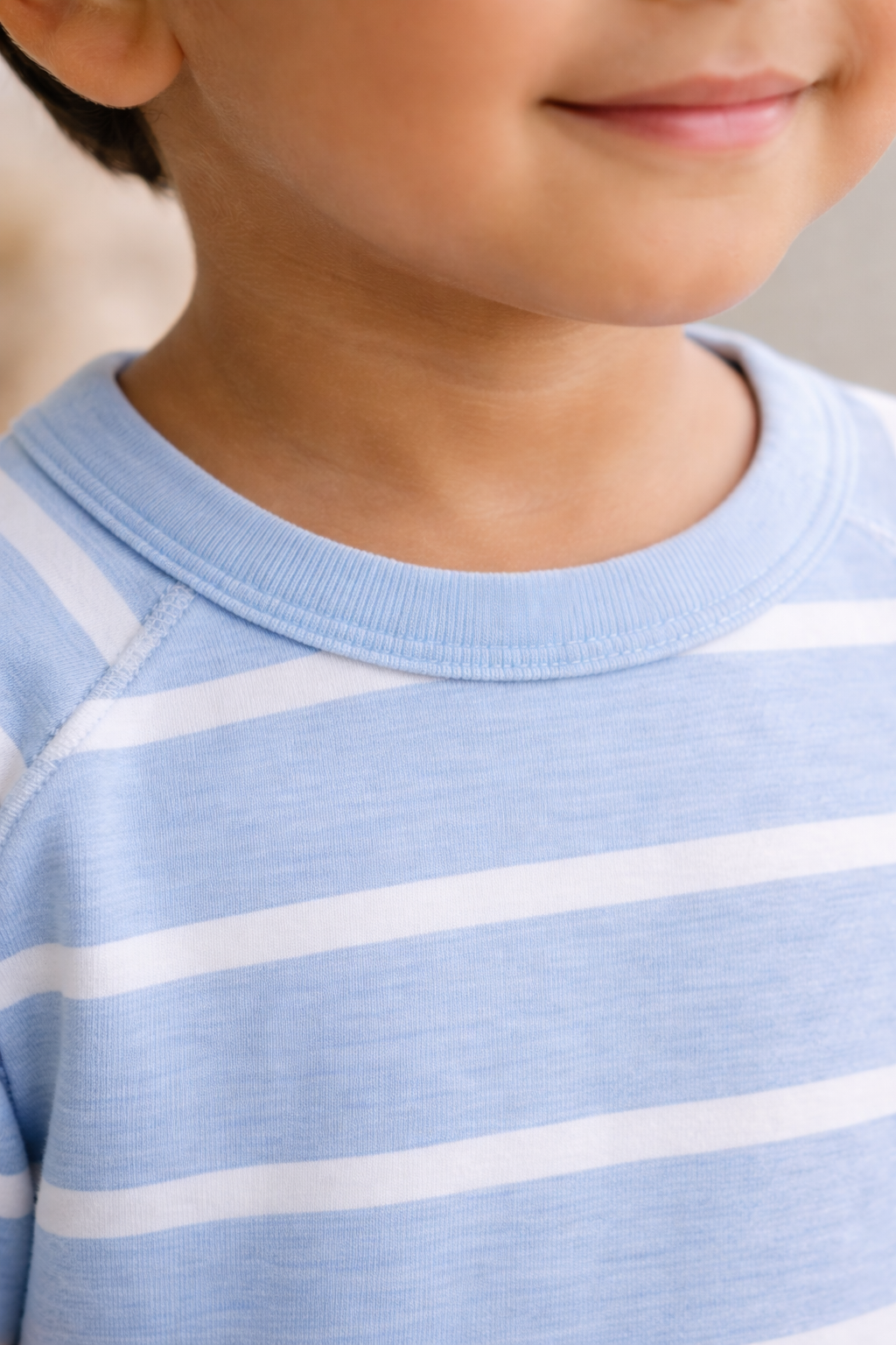 BLUE STRIPE COTTON SHORT SET