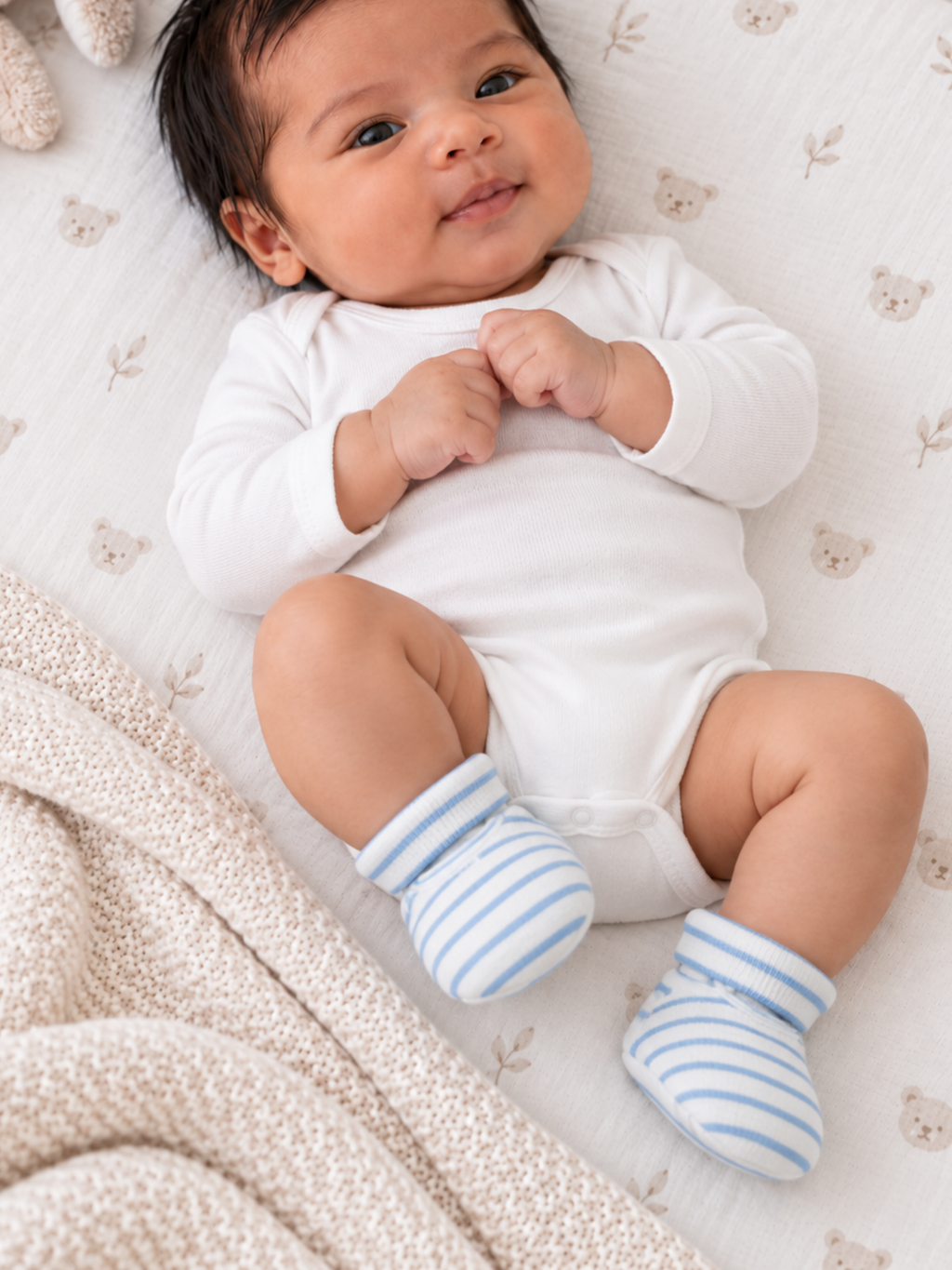 TINY BLUE STRIPE BOOTIES
