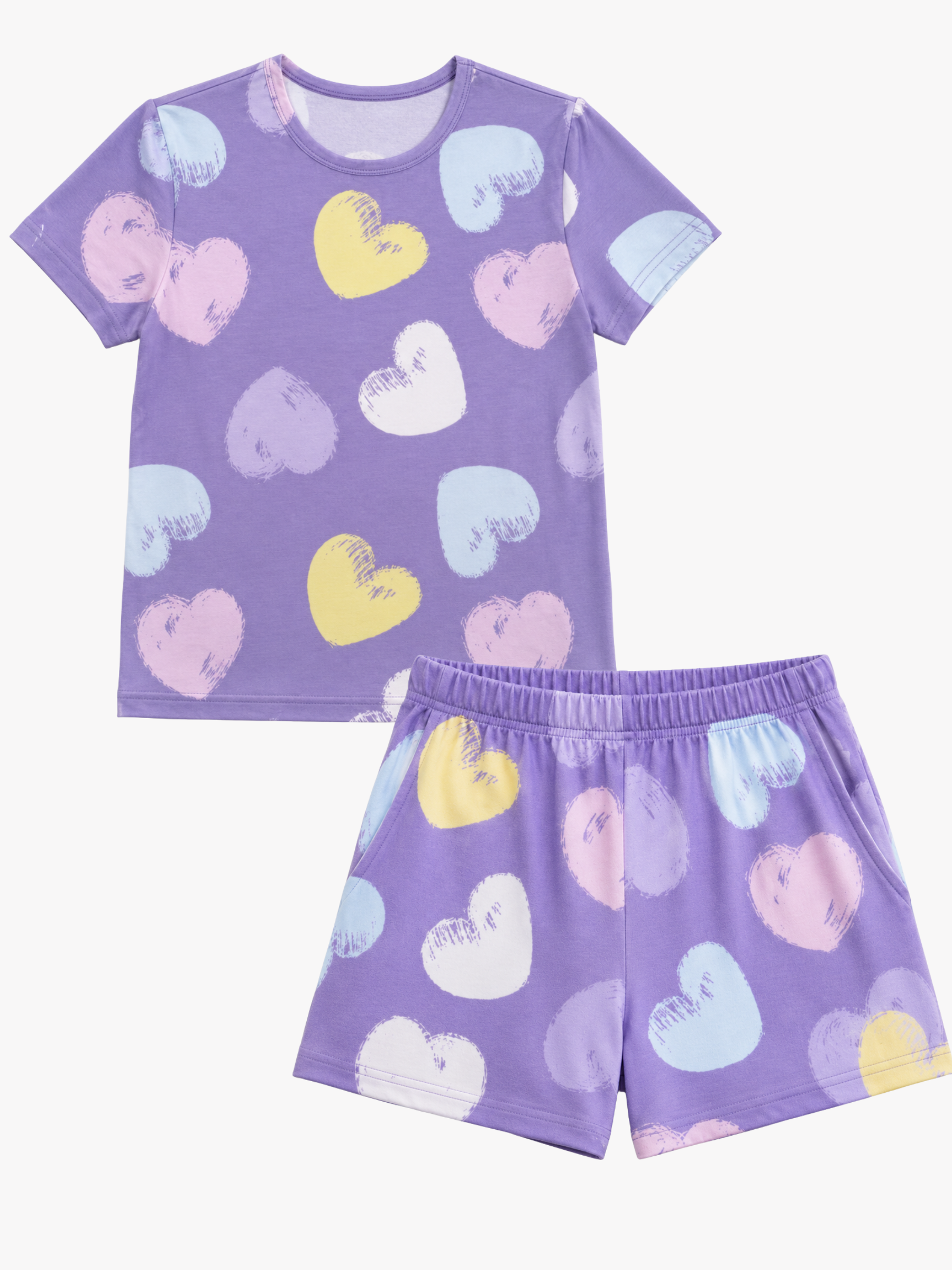 AIRSOFT MODAL HEARTS GIRLS SHORT SLEEVE SHORT SET