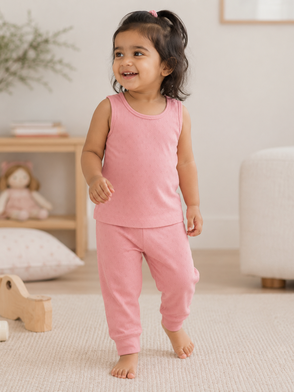 LIGHTPINK  SLEEVELESS PANTSET