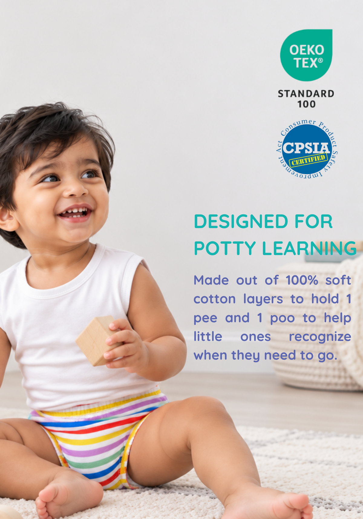 RAINBOW GARDEN 3PK POTTY TRAINING PANTY